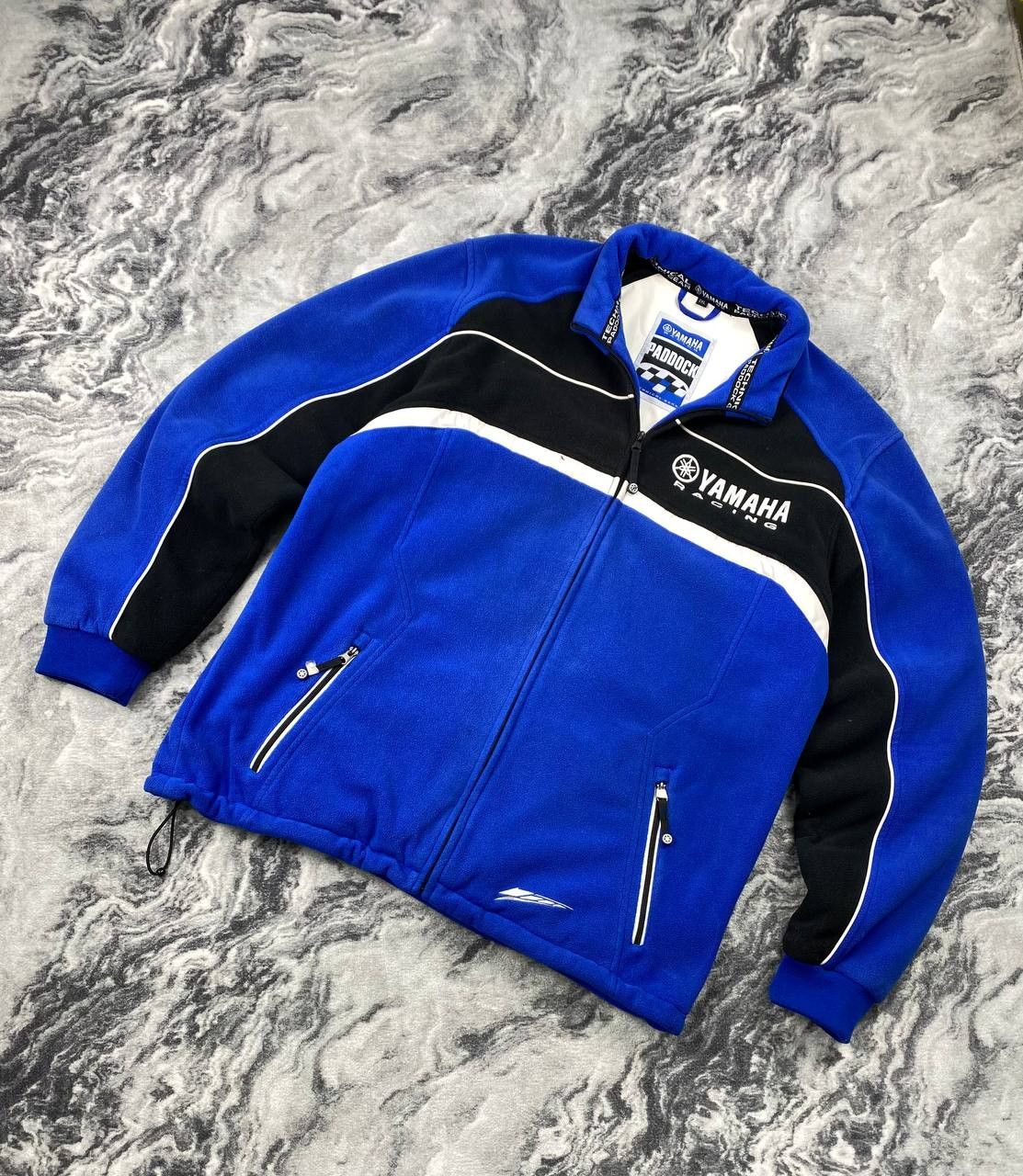 Vintage Yamaha Racing Fleece Jacket Motorcycle Big Logo Men
