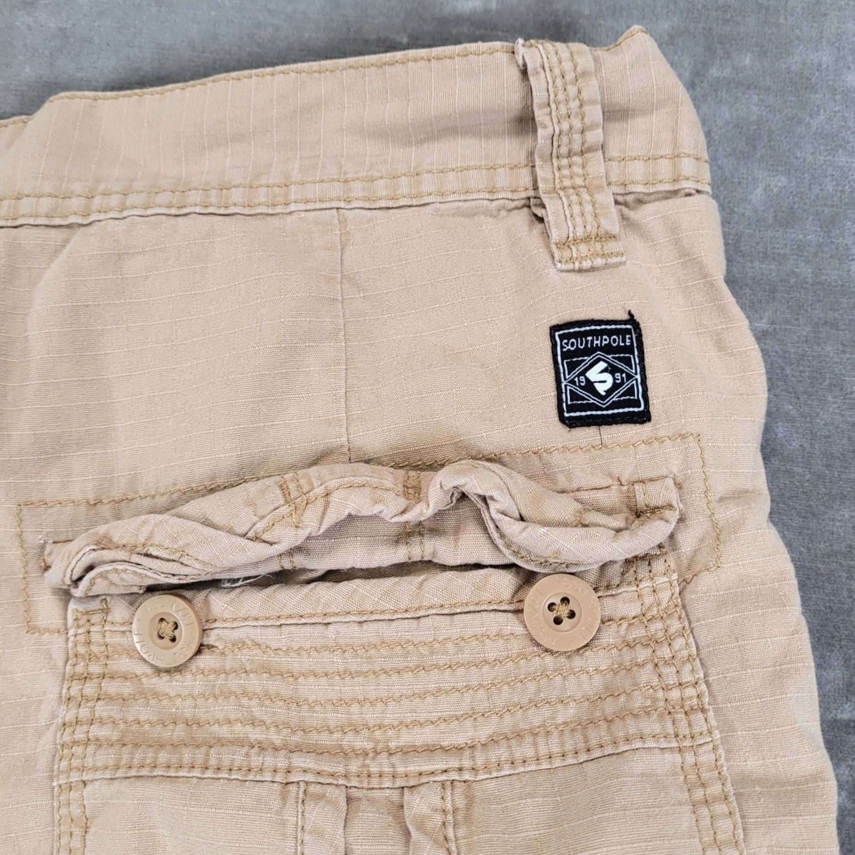 Southpole Southpole Mens 36 Khaki Tan Ripstop Cargo Shorts Y2K Authentic Collection Size US 36 / EU 52 - 4 Thumbnail