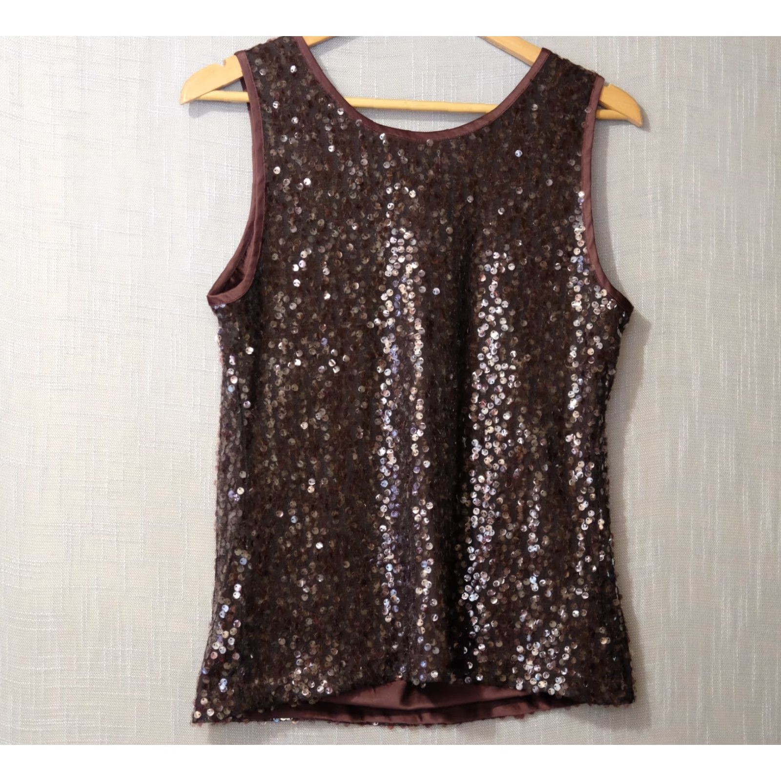 Vintage Chico's Tank Top Sequins Lined Sleeveless Dark Wine Women's 0 #H96-33 Size XS / US 0-2 / IT 36-38 - 4 Thumbnail