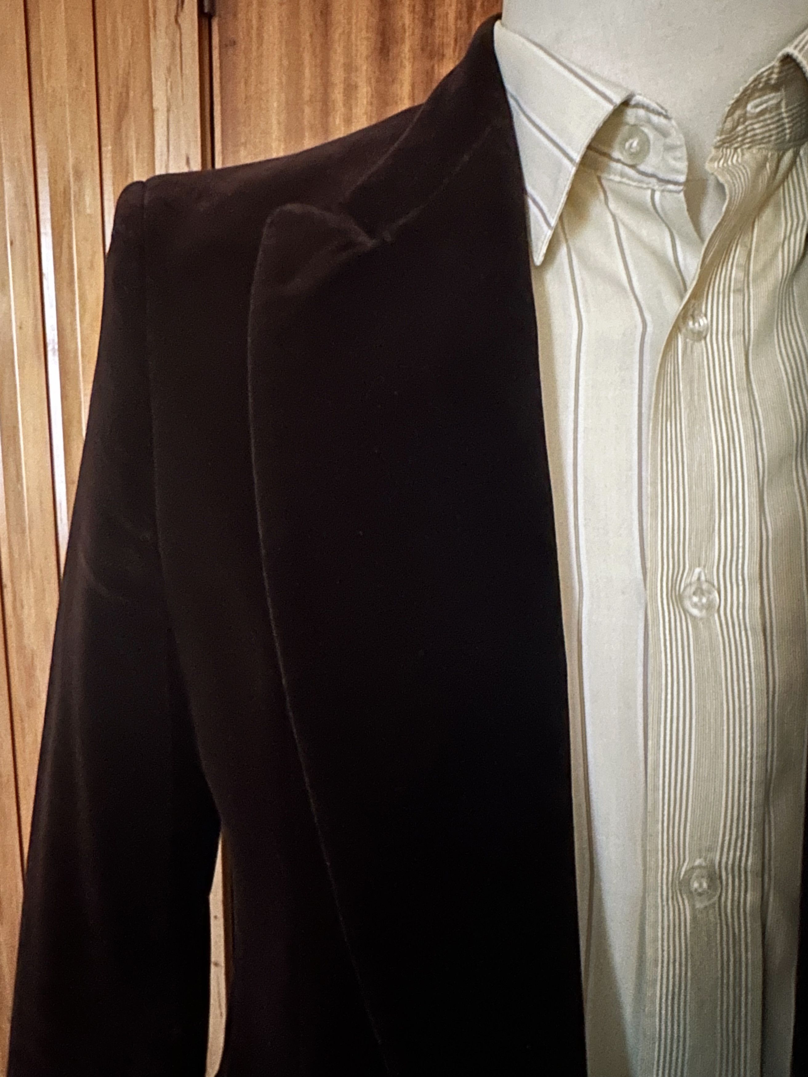 Maison Margiela Early 2000s Brown Velvet Blazer Size 50R - 4 Thumbnail