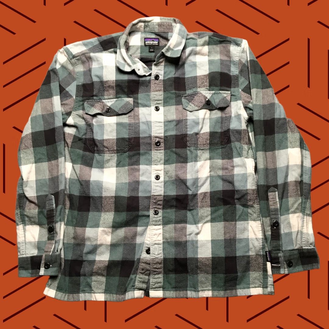 Patagonia Patagonia Shirt Mens Large L Green Plaid Organic Cotton Flannel Button-Up Pocketed Casual Size US L / EU 52-54 / 3 - 1 Thumbnail