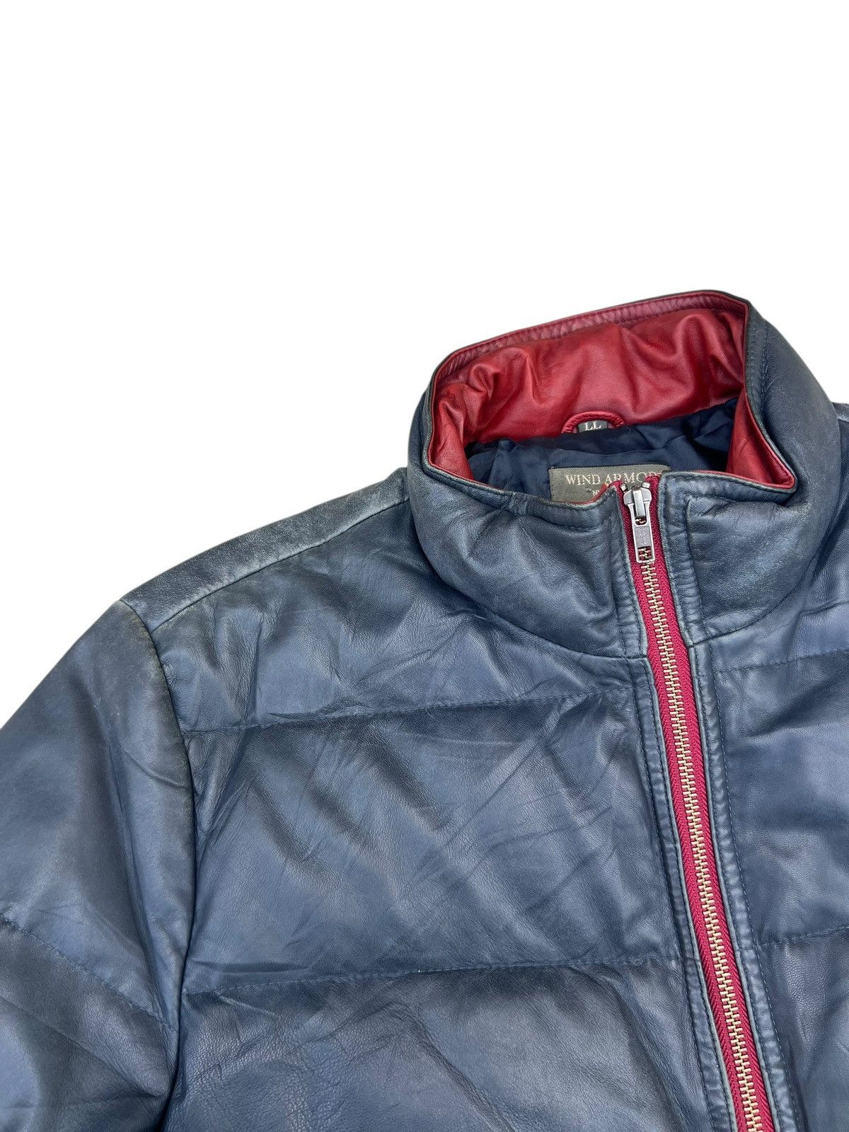 Japanese Brand VTG Nichiwa Wind Armour Patina Sheepskin Leather Down Jacket Size US L / EU 52-54 / 3 - 4 Thumbnail