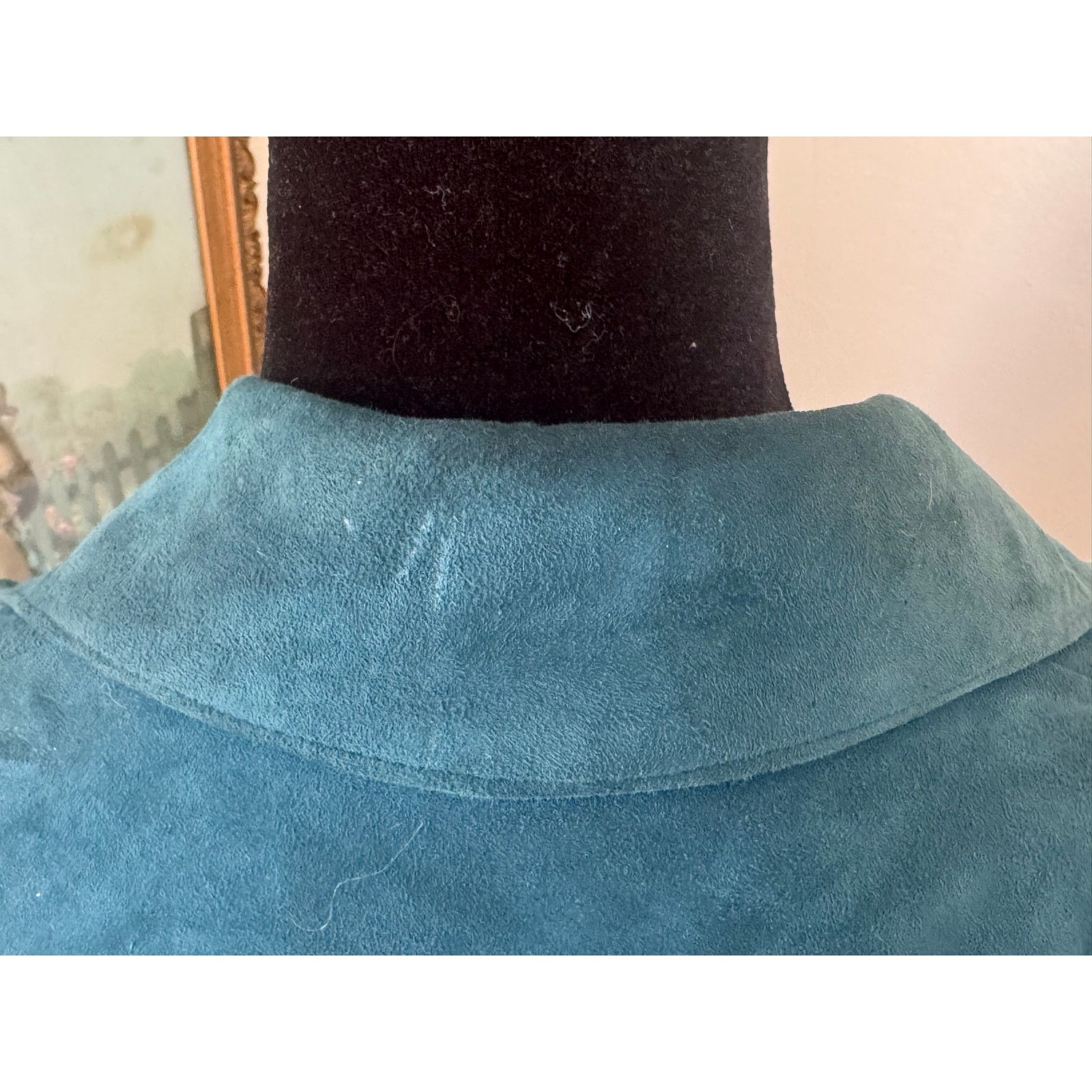 Other Vintage Leathercraft NYC Teal Suede Leather Blazer Size XL / US 12-14 / IT 48-50 - 7 Thumbnail