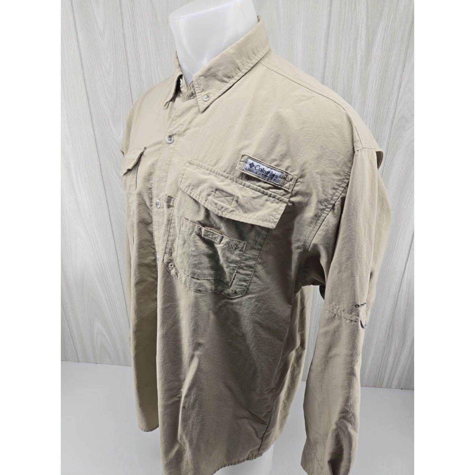 Vintage Columbia PFG Mens XL Long Sleeve Shirt Tan Khaki Omni-Shade Vented #2 Size US XL / EU 56 / 4 - 4 Thumbnail
