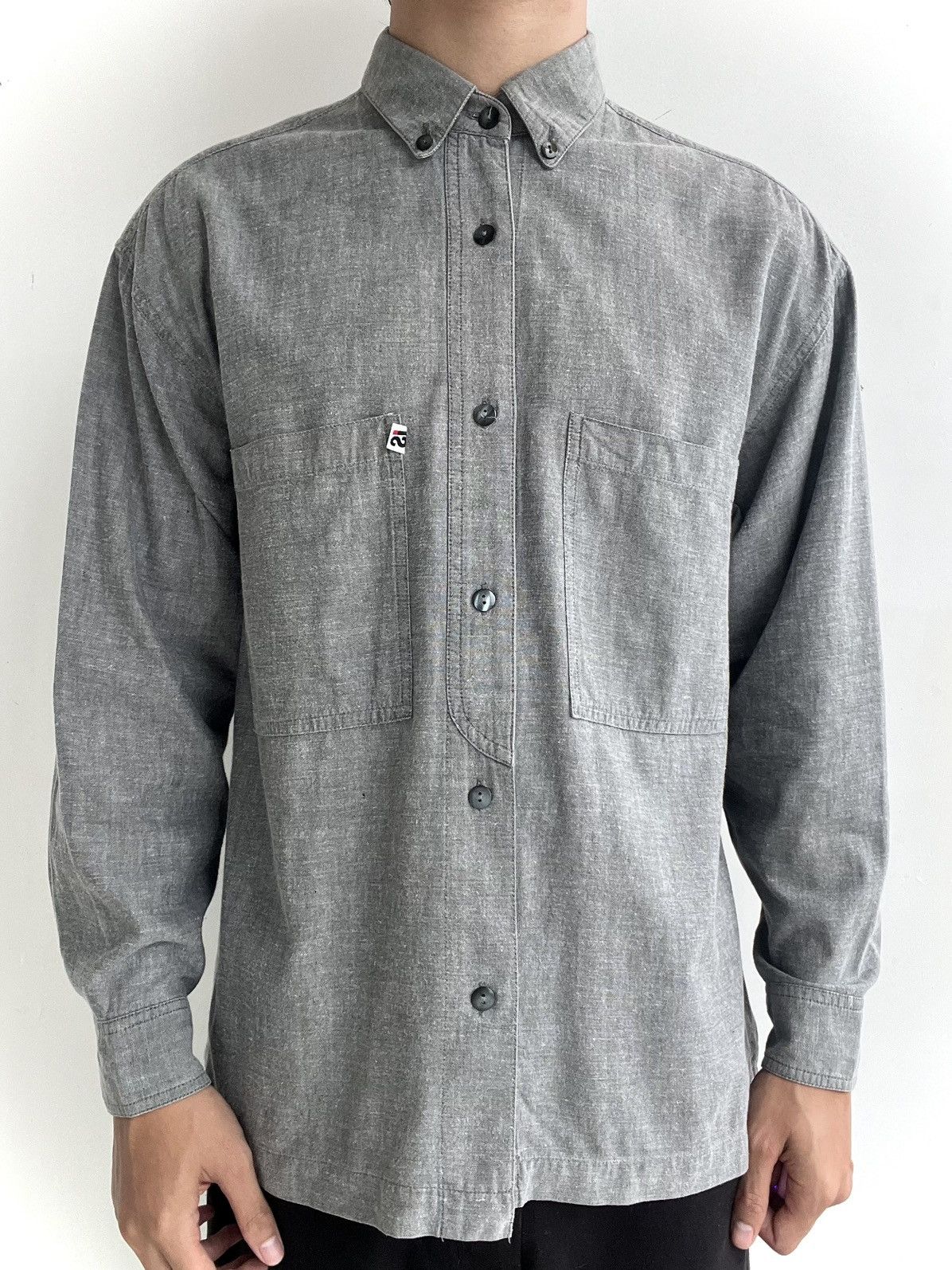 Issey Miyake 1980s I.S Issey Miyake Grey Shirt Size US L / EU 52-54 / 3 - 1 Thumbnail