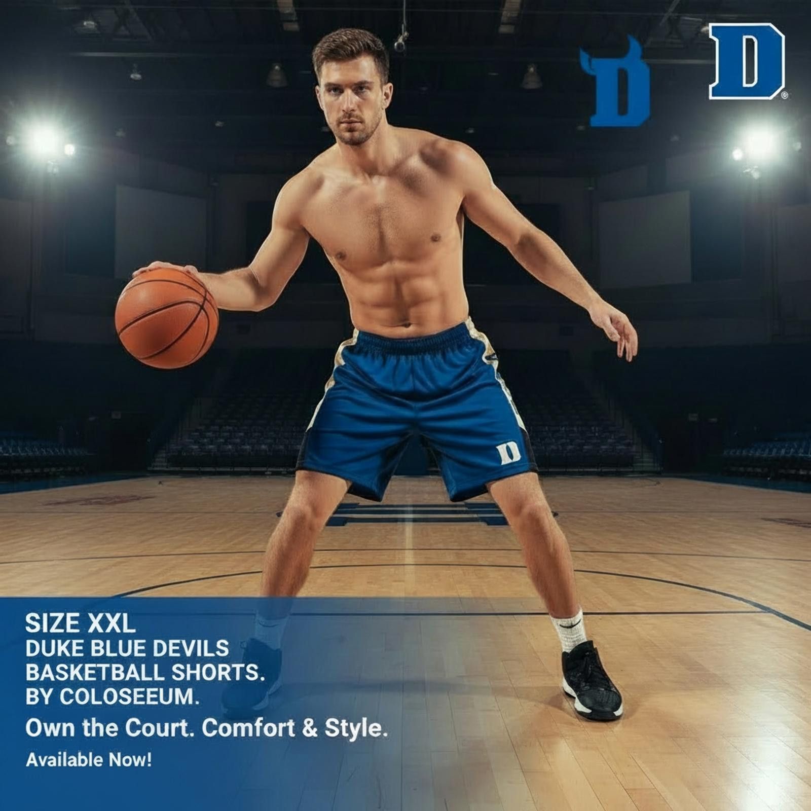 Colosseum Athletics Duke Blue Devils Basketball Shorts Size XXL Size US 40 / EU 56 - 2 Thumbnail