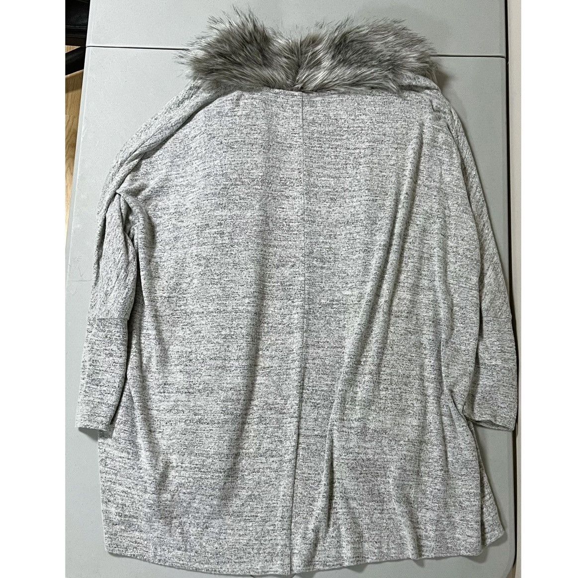 Jennifer Lopez Gray Knit Fur Sweater Cardigan Top Blouse Outerwear Size L 🩶 Size L / US 10 / IT 46 - 6 Thumbnail