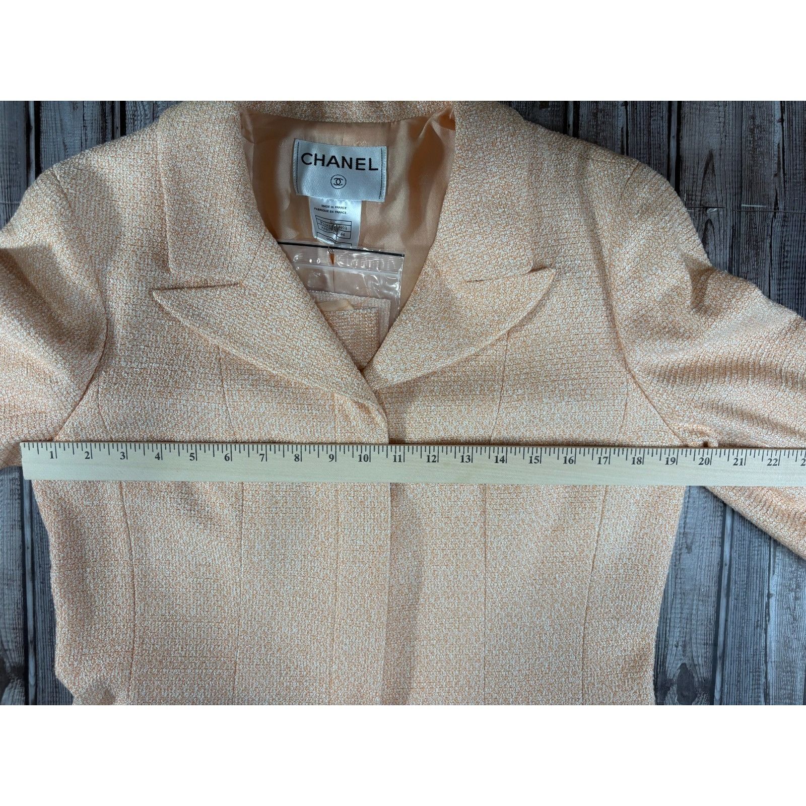 Chanel Chanel cotton blend Blazer Jacket size 44 color peach made i Size M / US 6-8 / IT 42-44 - 4 Thumbnail