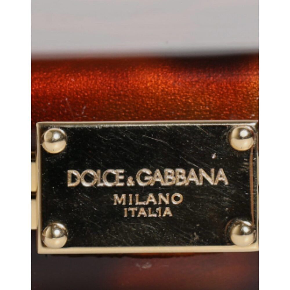 Dolce & Gabbana Dolce & Gabbana Brown Leather Clutch Evening Crossbody Bag W Size ONE SIZE - 6 Thumbnail