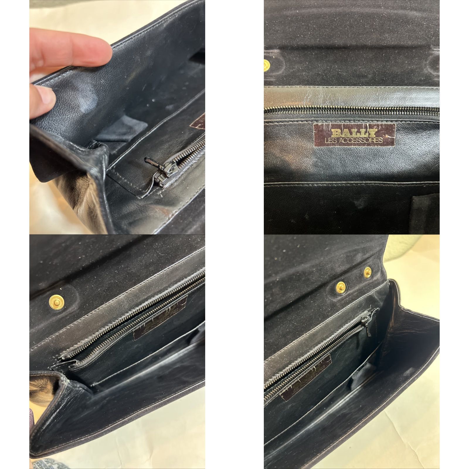 Bally VINTAGE Bally Clutch Womens Black Leather Suede Purse Size ONE SIZE - 10 Thumbnail