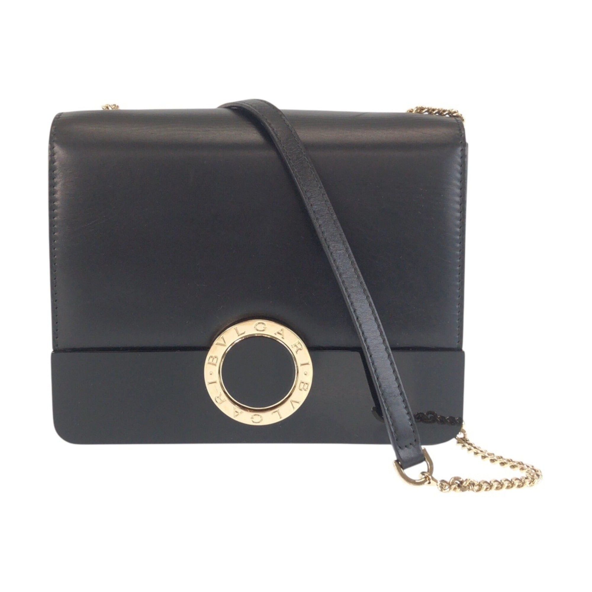 Bvlgari BVLGARI Bulgari Black Leather Plastic Chain Shoulder Bag Pouch for Women (39858) Size ONE SIZE - 1 Thumbnail