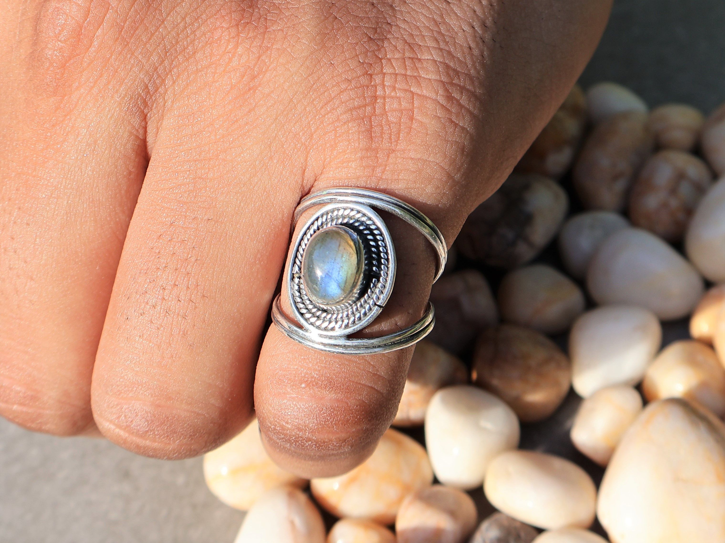 Handmade Labradorite Ring, Sterling Silver Ring, Handmade Women Ring, Size ONE SIZE - 7 Thumbnail