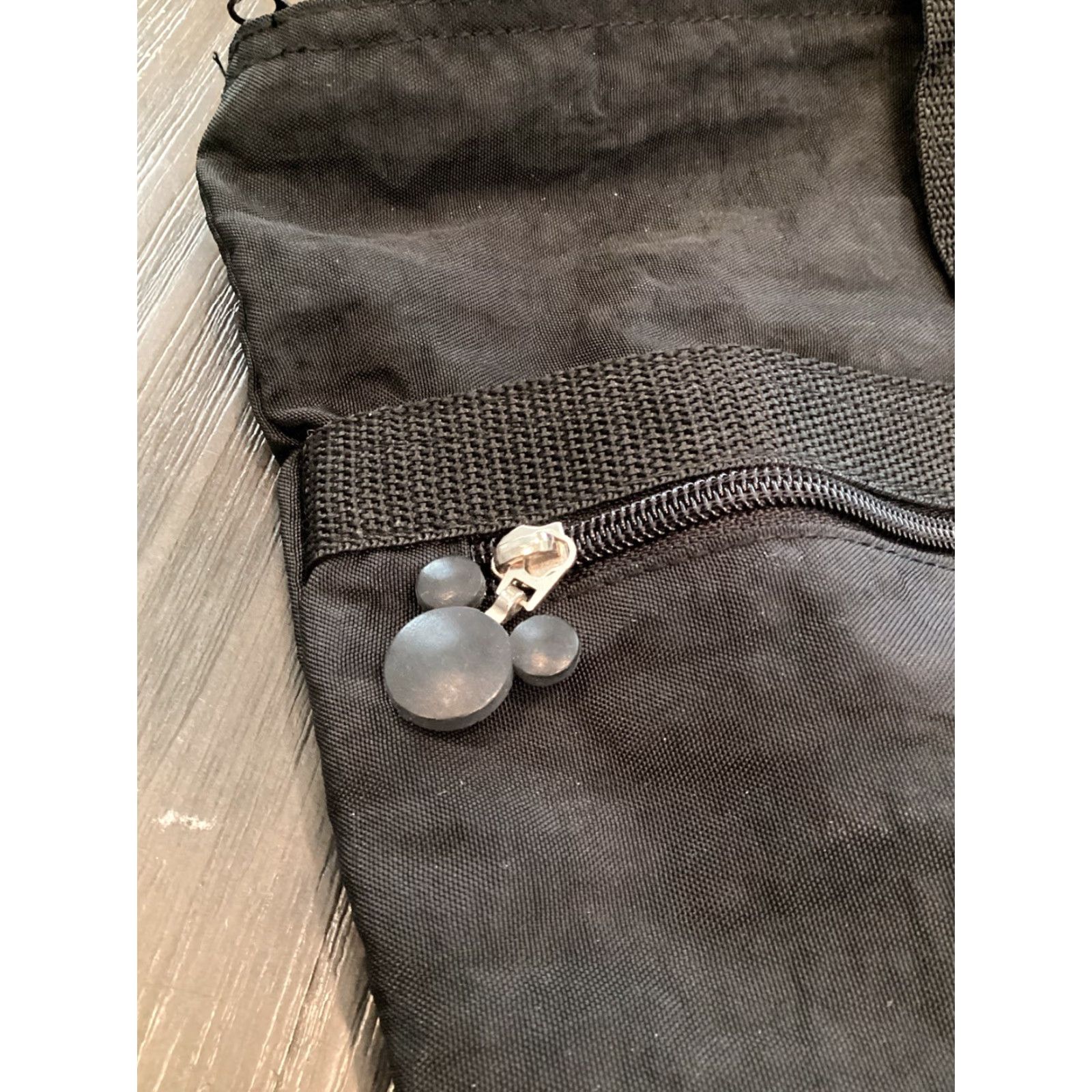 Disney VINTAGE Disney Tote Bag Unisex Medium Black Nylon Embroidered Mickey Minnie Winnie Donald Tigger 90s Cartoon Tote Bag Mens Womens Size ONE SIZE - 4 Thumbnail