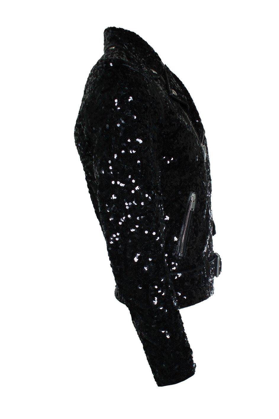 Saint Laurent Paris Saint Laurent, Sequin lamb leather jacket in black Size US M / EU 48-50 / 2 - 4 Thumbnail