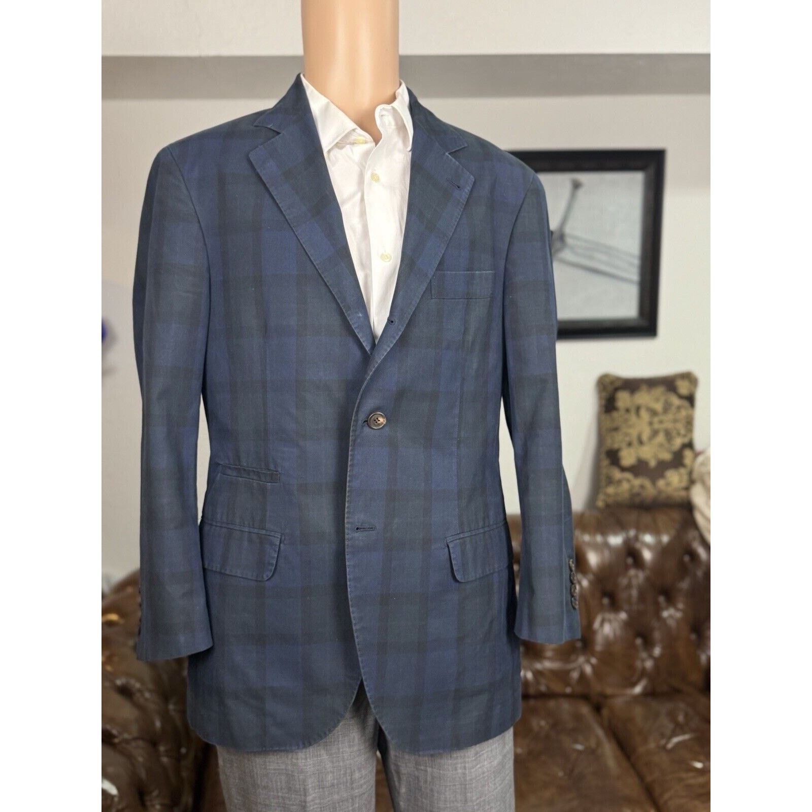 Brunello Cucinelli Brunello Cucinelli Blackwatch Plaid Cotton Blazer Jacket 40 Size 40R - 1 Thumbnail