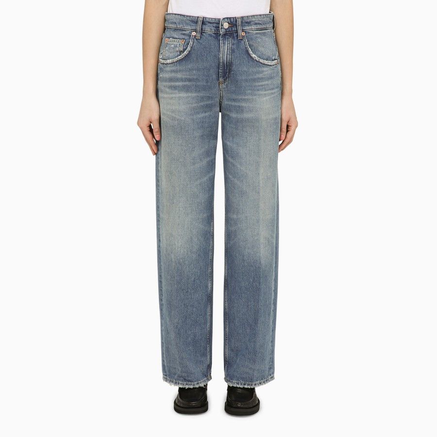 image of Department 5 O1D2Blof0224 Straight Blue Washed Effect Denim Jeans In Blue, Women's (Size 26)