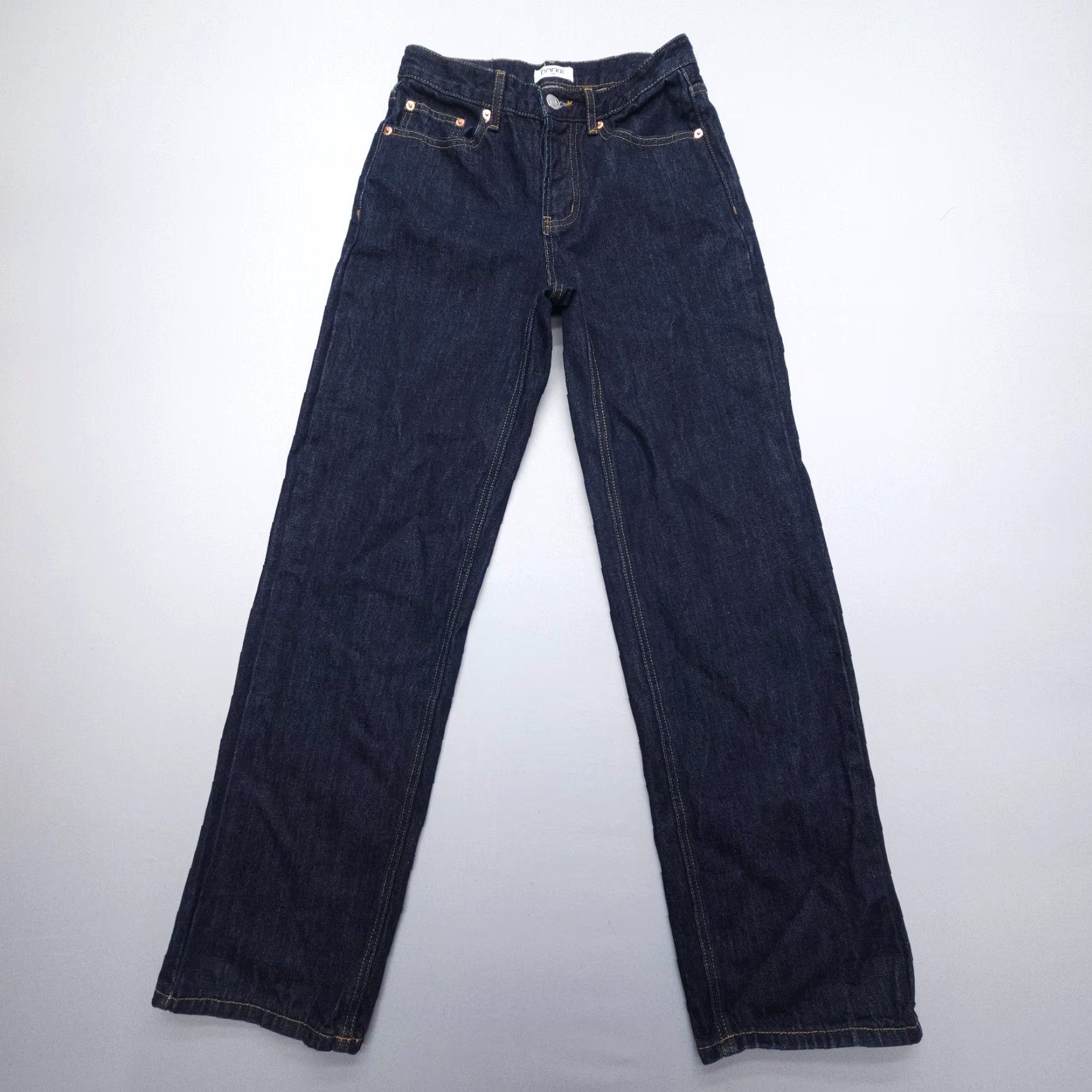 Parker Parke Jeans Womens 25 Straight High Rise Button Fly Inseam 30" Dark Wash Blue 5-Pocket Denim Cotton Regular Casual Summer Winter Size 42" / US 20 - 2 Thumbnail