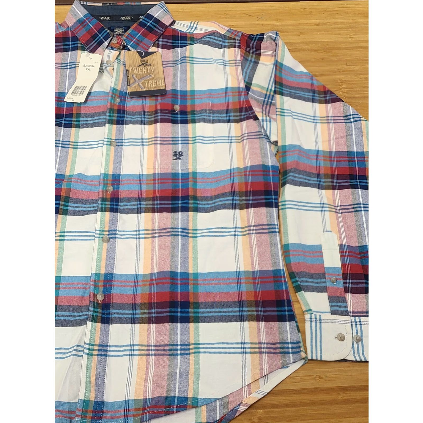 Wrangler Wrangler 20X Shirt Women's 2XL Blue Plaid Button Up Long Sleeve Western Twenty X Size XXL / US 16-18 / IT 52-54 - 2 Thumbnail