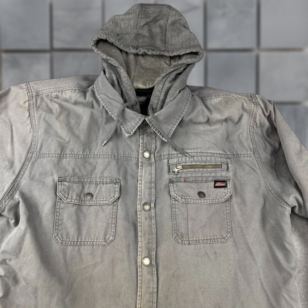 Dickies Dickies Work Jacket Mens 3XL Gray Full Zip Lined Quilted Heavy Size US XXL / EU 58 / 5 - 1 Thumbnail