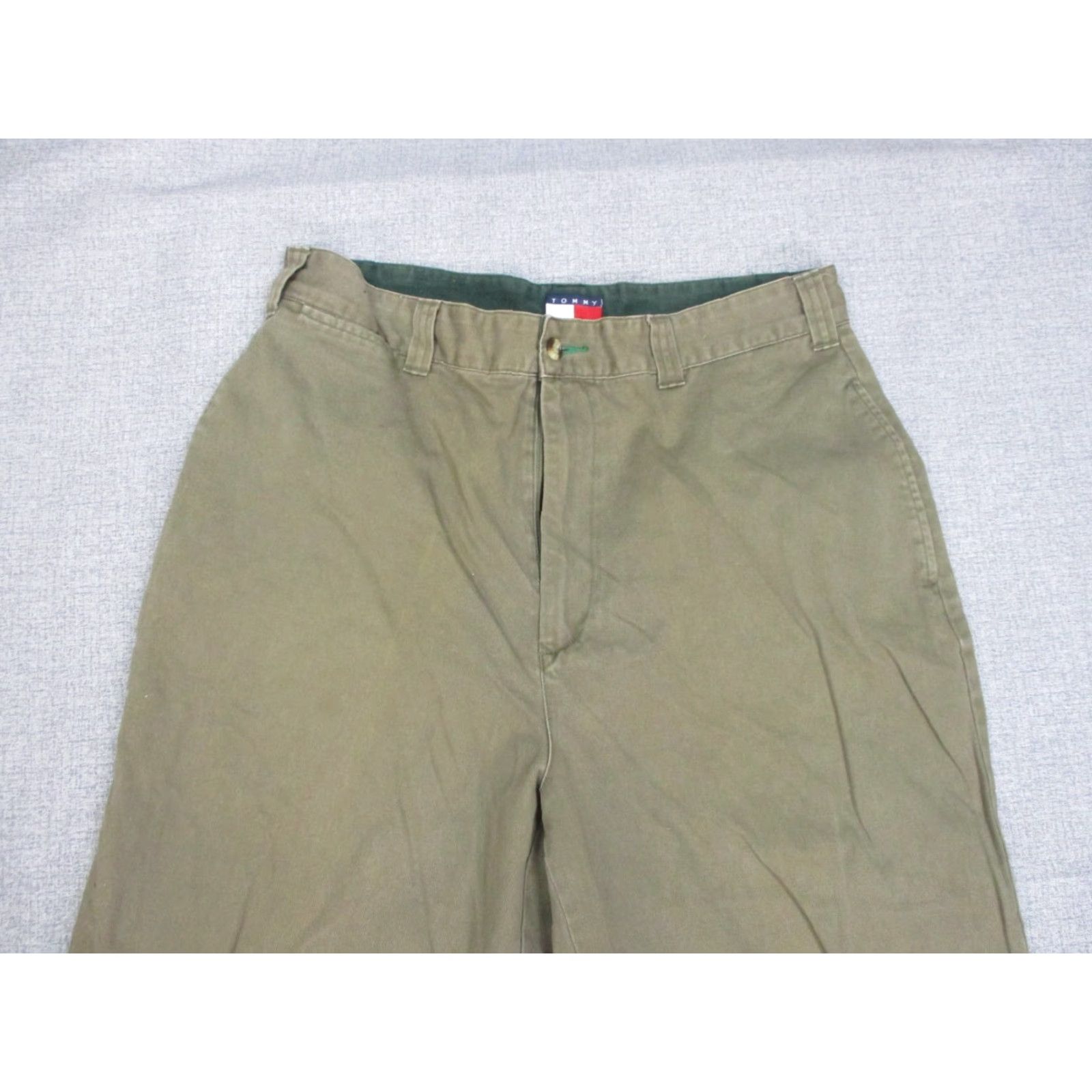Tommy Hilfiger VINTAGE Tommy Hilfiger Pants Mens 34 Green Chino Relaxed Fit Straight Baggy Y2K Size US 34 / EU 50 - 2 Thumbnail