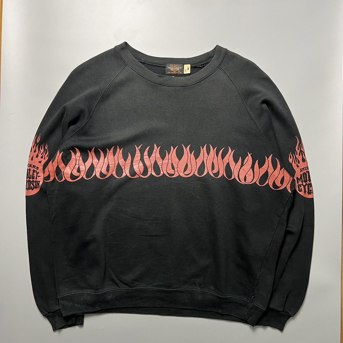 Vintage 1990s Harley Davidson Flame Crewneck