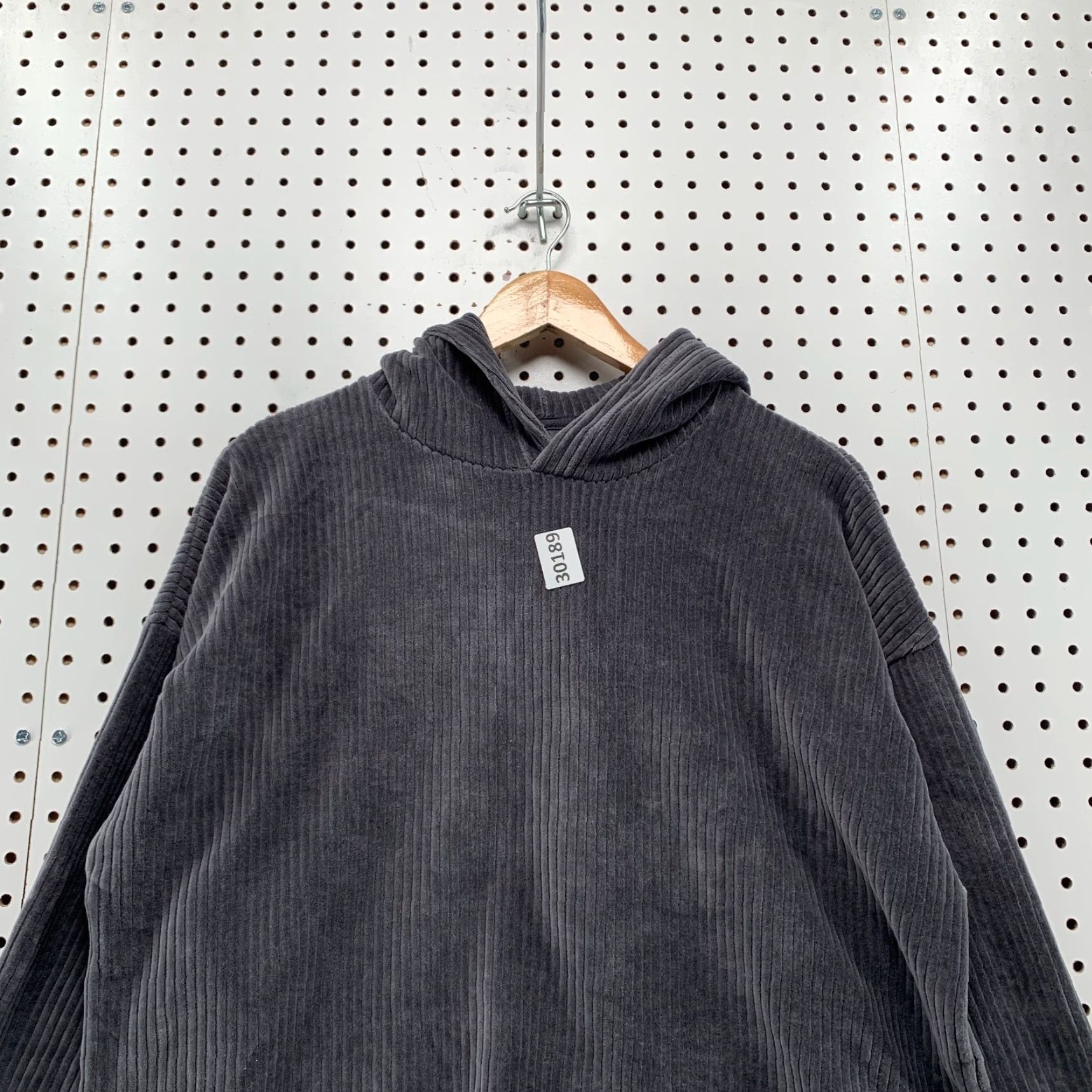 Vintage Aerie Corduroy Hoodie Sweatshirt Gray Womens Small Long Sleeve Pullover 24x22 Size S / US 4 / IT 40 - 5 Thumbnail