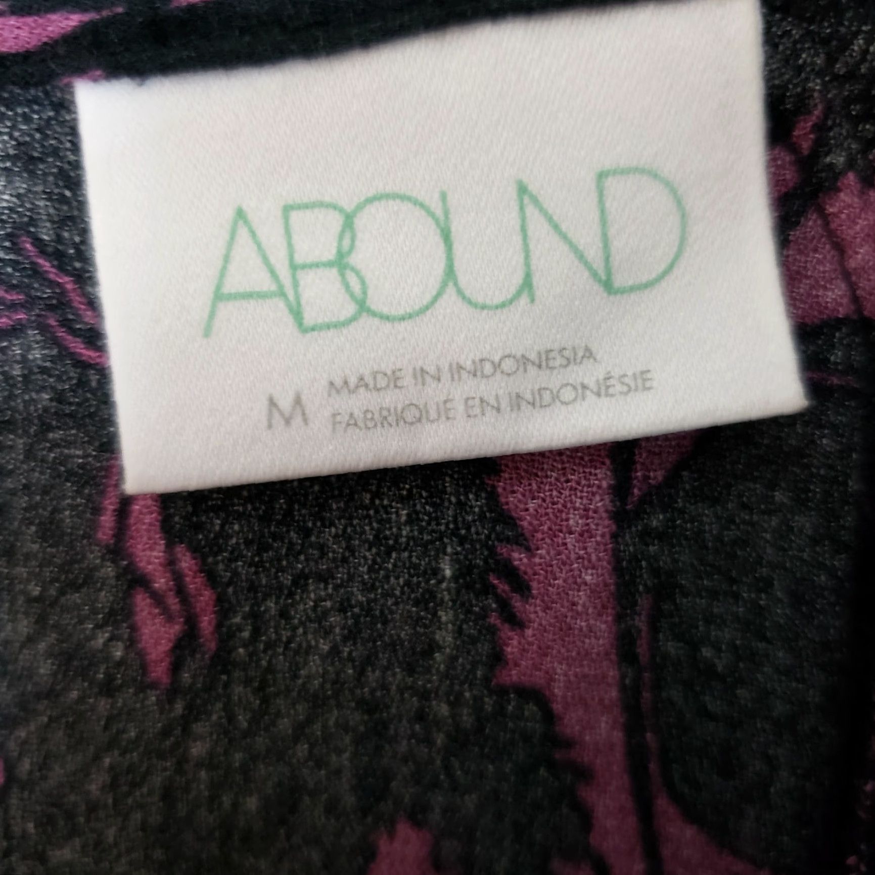 Vintage Abound Womens Blouse Shirt Long Sleeve Size M Purple Black Floral Keyhole Narrow Sleeve Vintage No Size M / US 6-8 / IT 42-44 - 6 Thumbnail