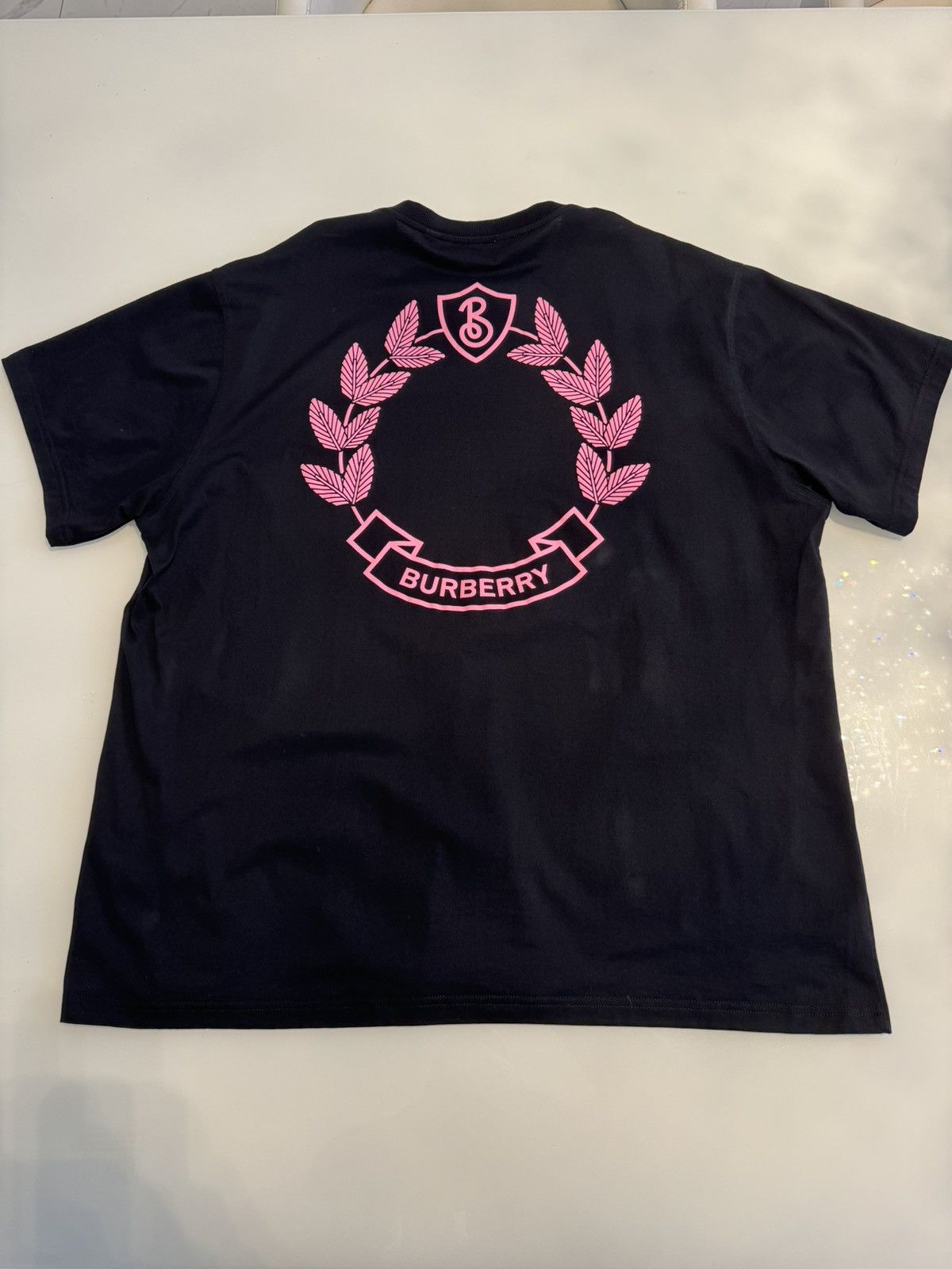 image of Burberry Logo T Shirt Black Pink Size Xl, Men's