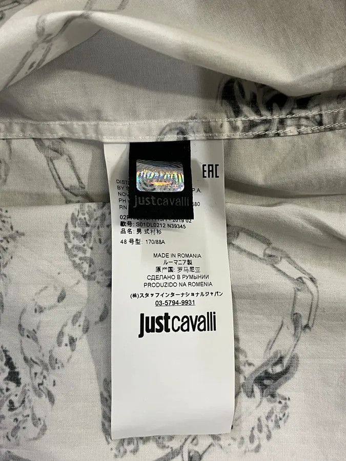 Just Cavalli AW2019 Cavalli White Chain Linked Mafia Shirt Size US S / EU 44-46 / 1 - 11 Thumbnail