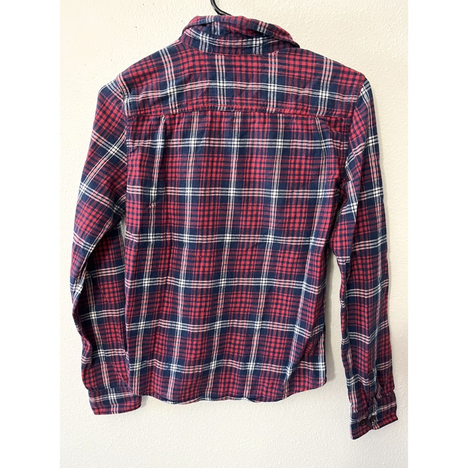American Eagle Outfitters VINTAGE American Eagle Outfitters Shirt Womens 6 Red Blue Plaid Button-Up Long Sleeve Casual Workwear Size M / US 6-8 / IT 42-44 - 2 Thumbnail