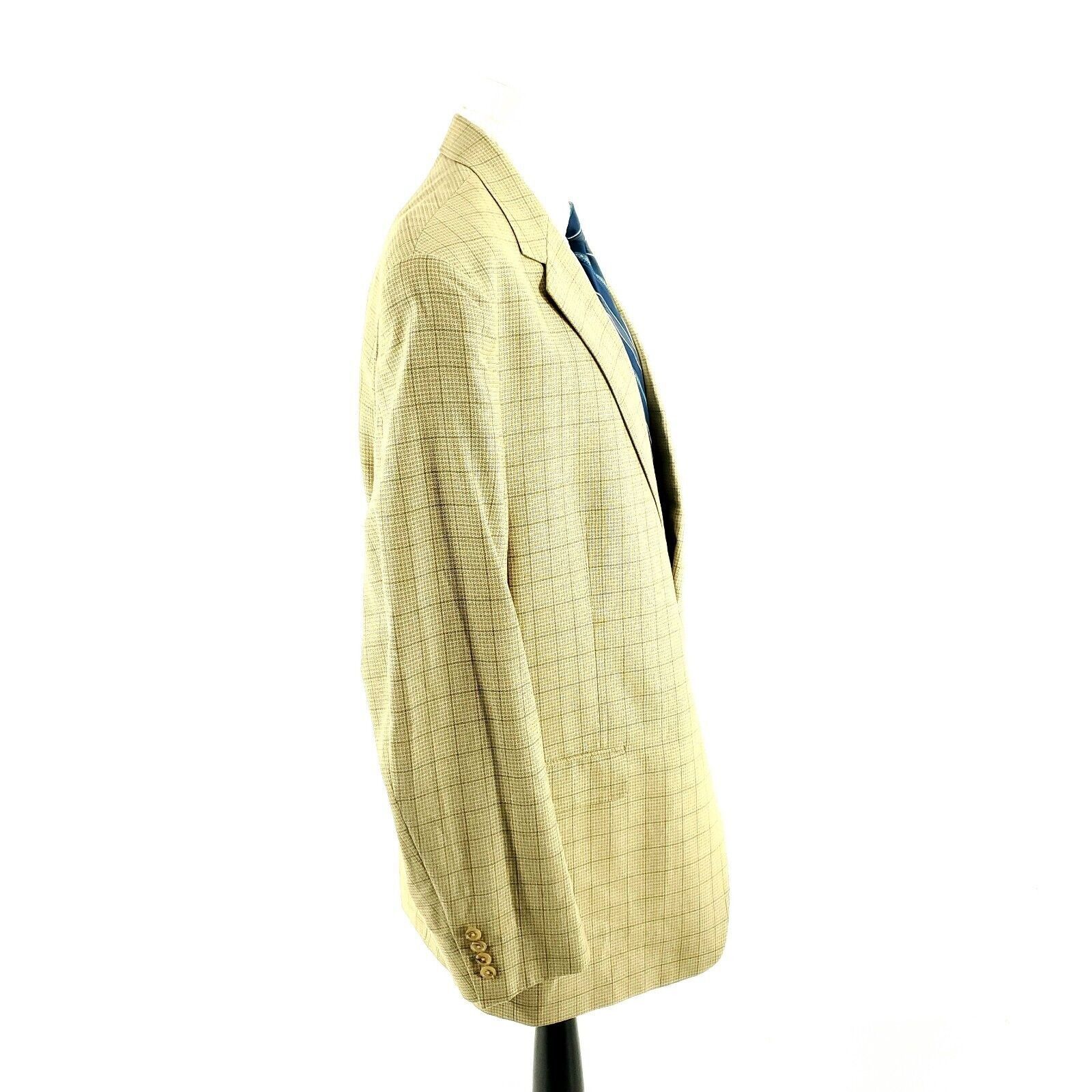 Hart Schaffner Marx Hart Schaffner Marx Gold Trumpeter Wool 2 Button Sport Coat Size 46L - 6 Thumbnail