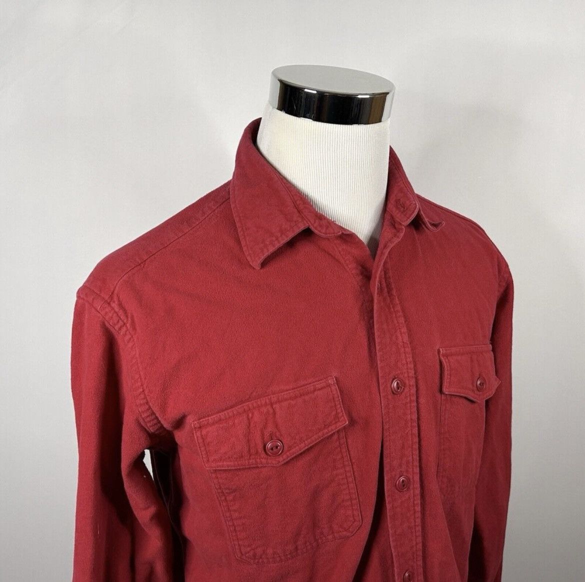 J.Crew J. Crew Heavyweight Chamois Flannel Medium Workshirt Red Size US M / EU 48-50 / 2 - 1 Thumbnail