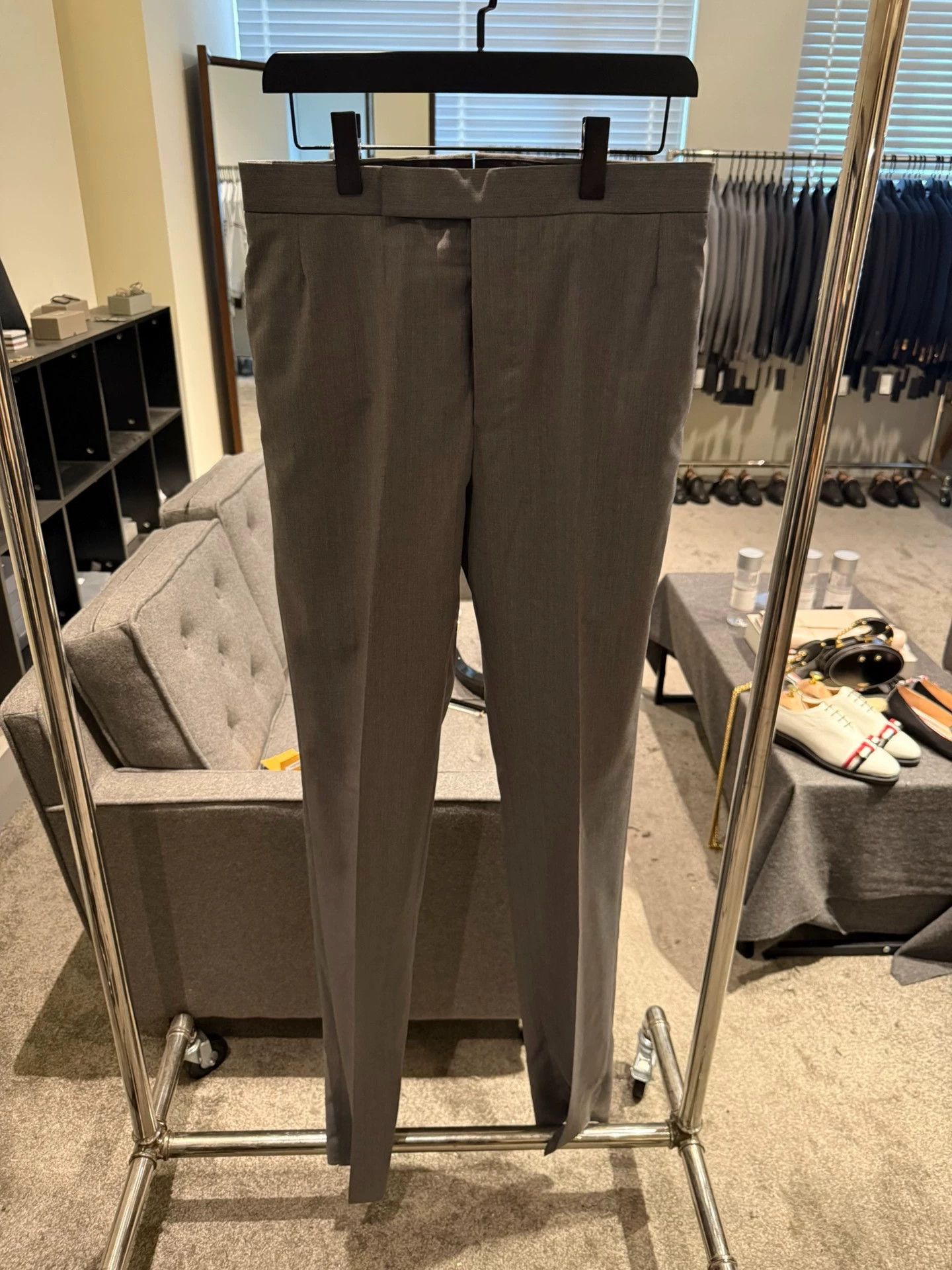 Thom Browne Thom Browne Classic High-Waist Mid Gray Wool Trousers Size US 30 / EU 46 - 1 Thumbnail