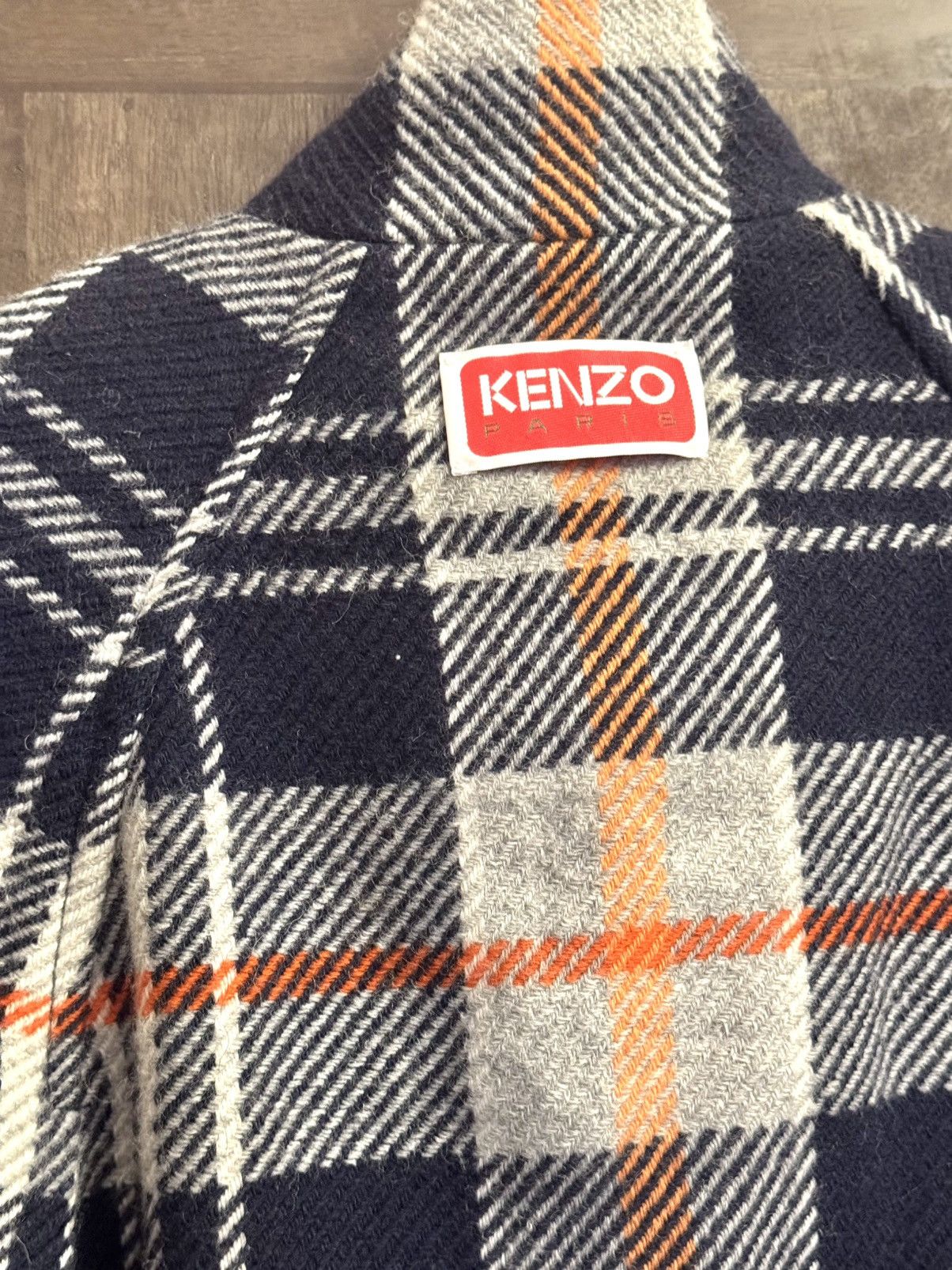 Kenzo kenzo runway fw22 men wool printed fringes coat 46 Size US S / EU 44-46 / 1 - 7 Thumbnail