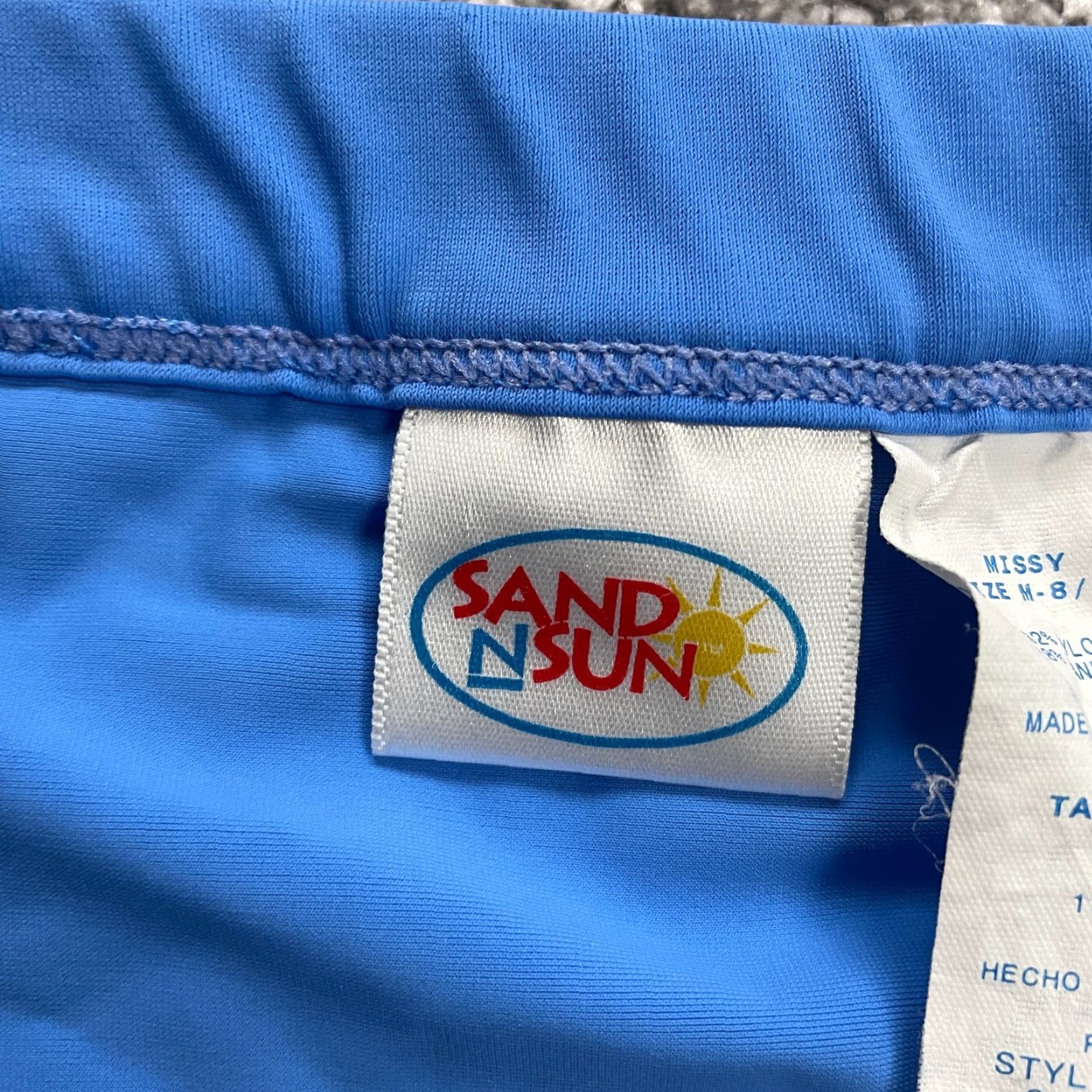 Vintage Sand N Sun Bikini Bottom Women's Medium Solid Blue Nylon with Buttons Beach Size 32" / US 10 / IT 46 - 5 Thumbnail