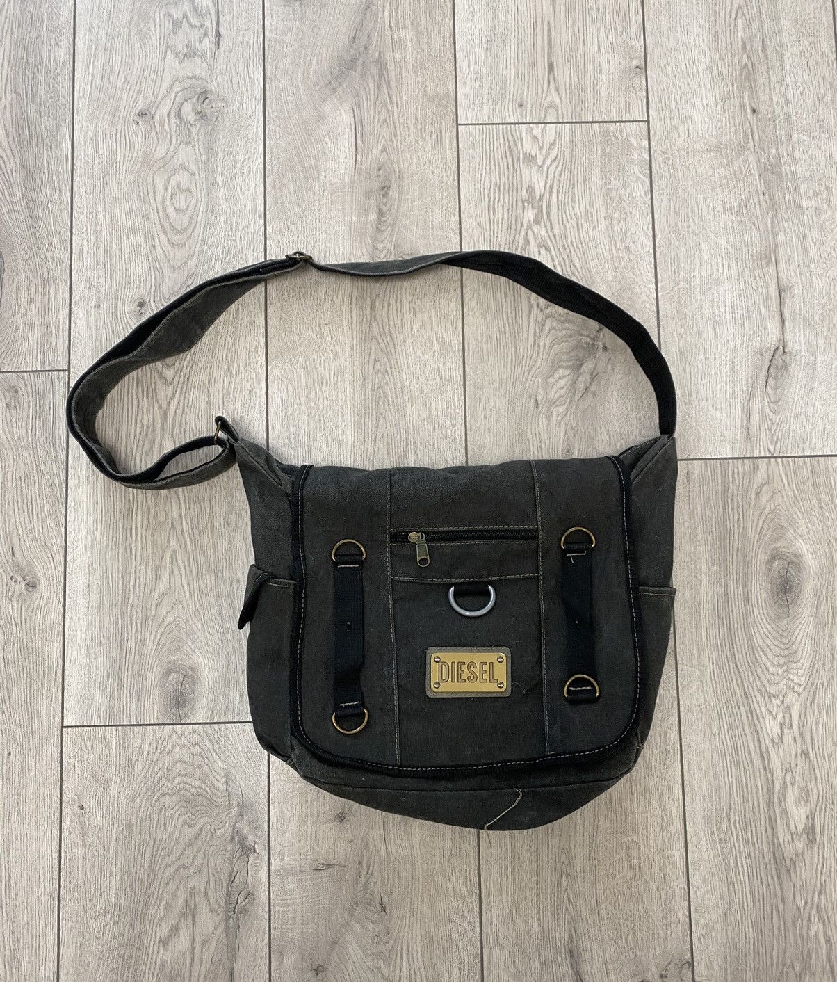 Vintage Leather Black Diesel Bag