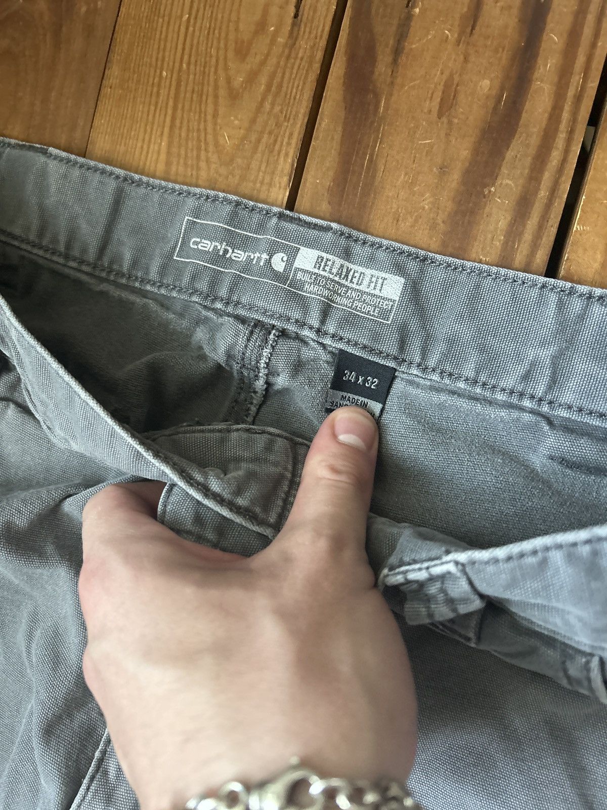 Carhartt × Vintage Vintage Carhartt Grey Carpenter Pants Size US 32 / EU 48 - 3 Thumbnail