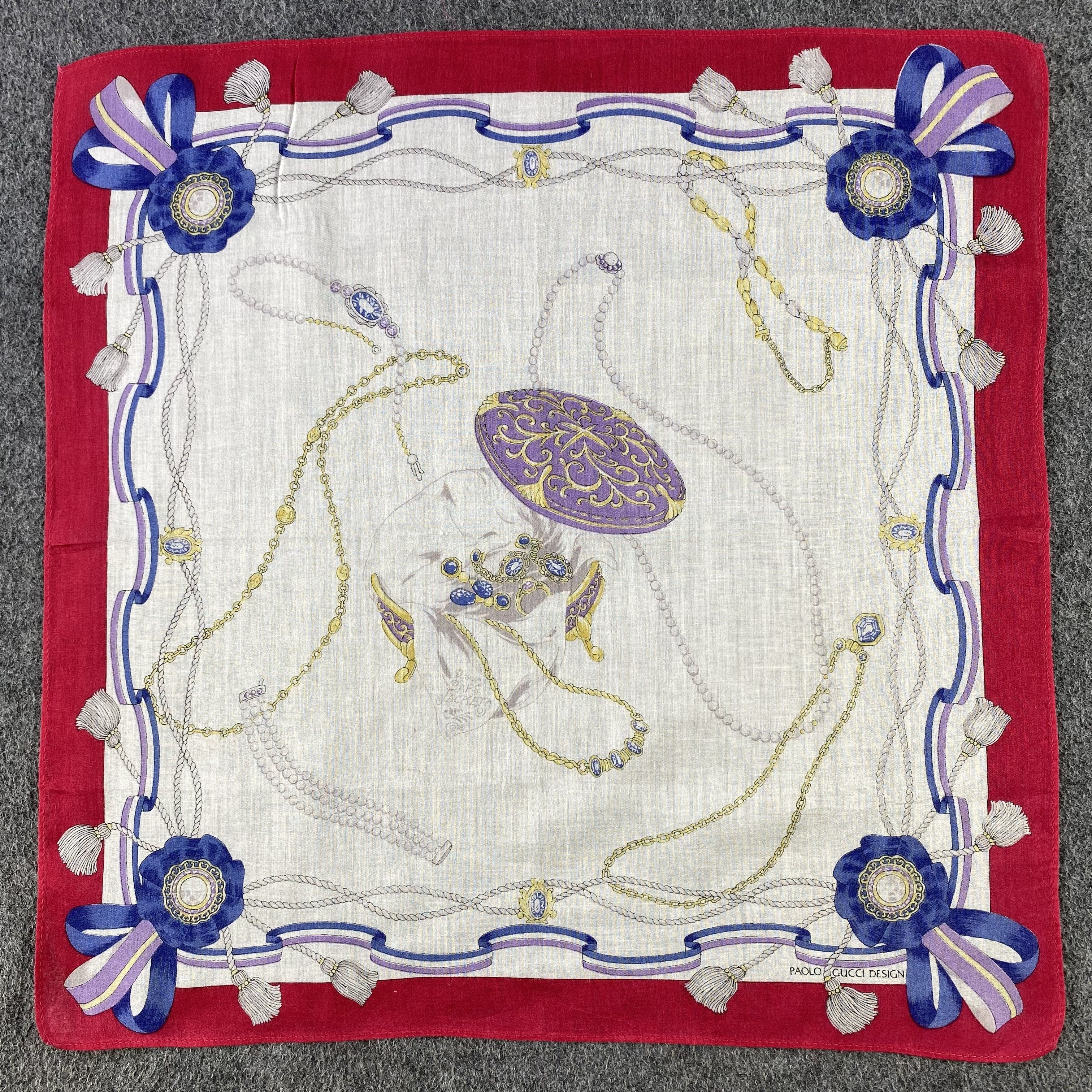 Paolo Gucci × Vintage Paolo Gucci Handkerchief/Neckerchief/Bandana HC708 Size ONE SIZE - 1 Thumbnail