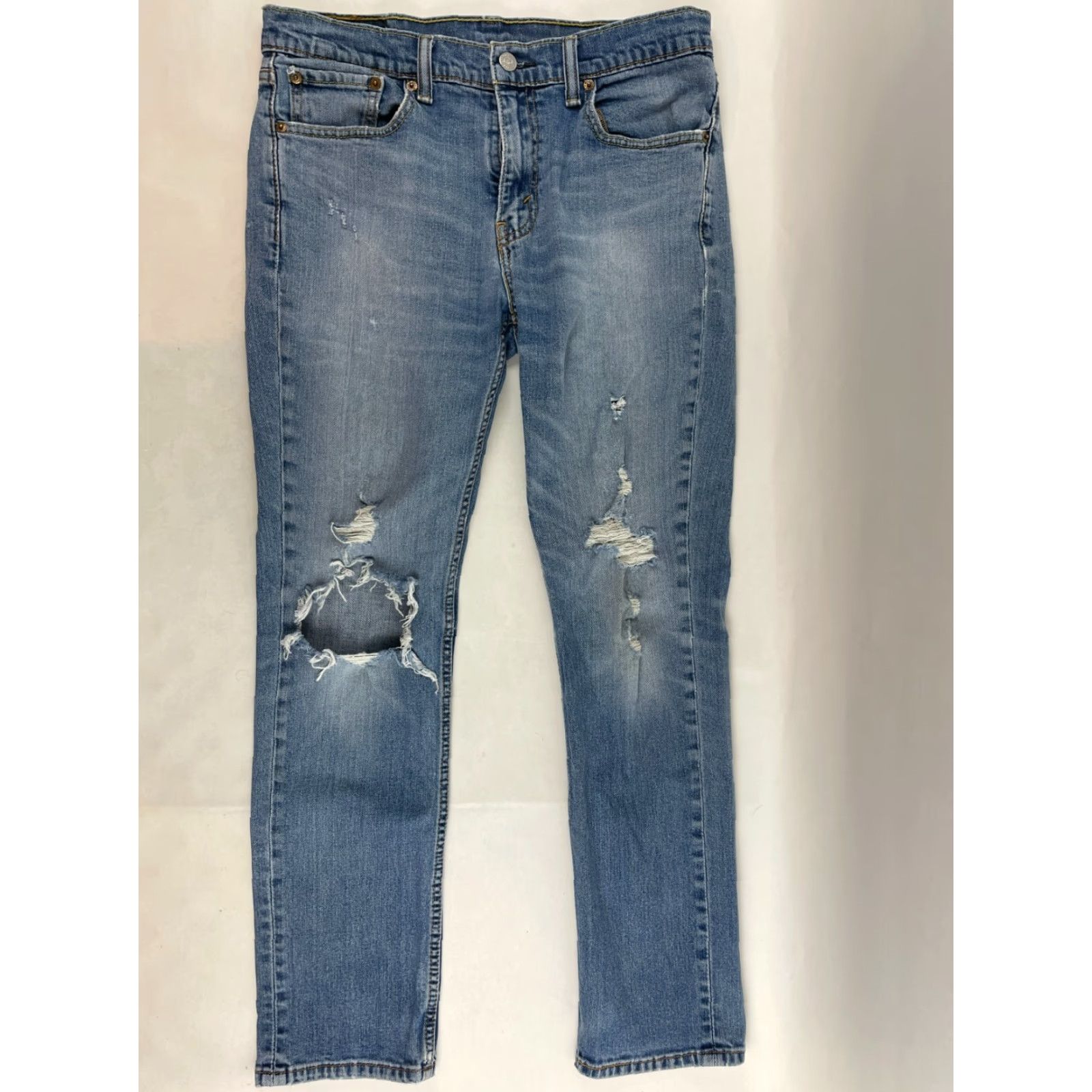 Levi's Levi's Signature Jeans Mens 33x30 Blue Denim Dsitressed Regular Straight Modern Vintage No Size US 33 - 2 Thumbnail