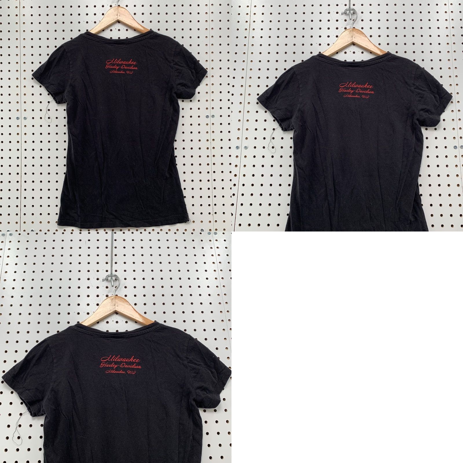 Harley Davidson Harley-Davidson Motorcycle Womens M Top Black USA Flag V-Neck T-Shirt Size M / US 6-8 / IT 42-44 - 10 Thumbnail