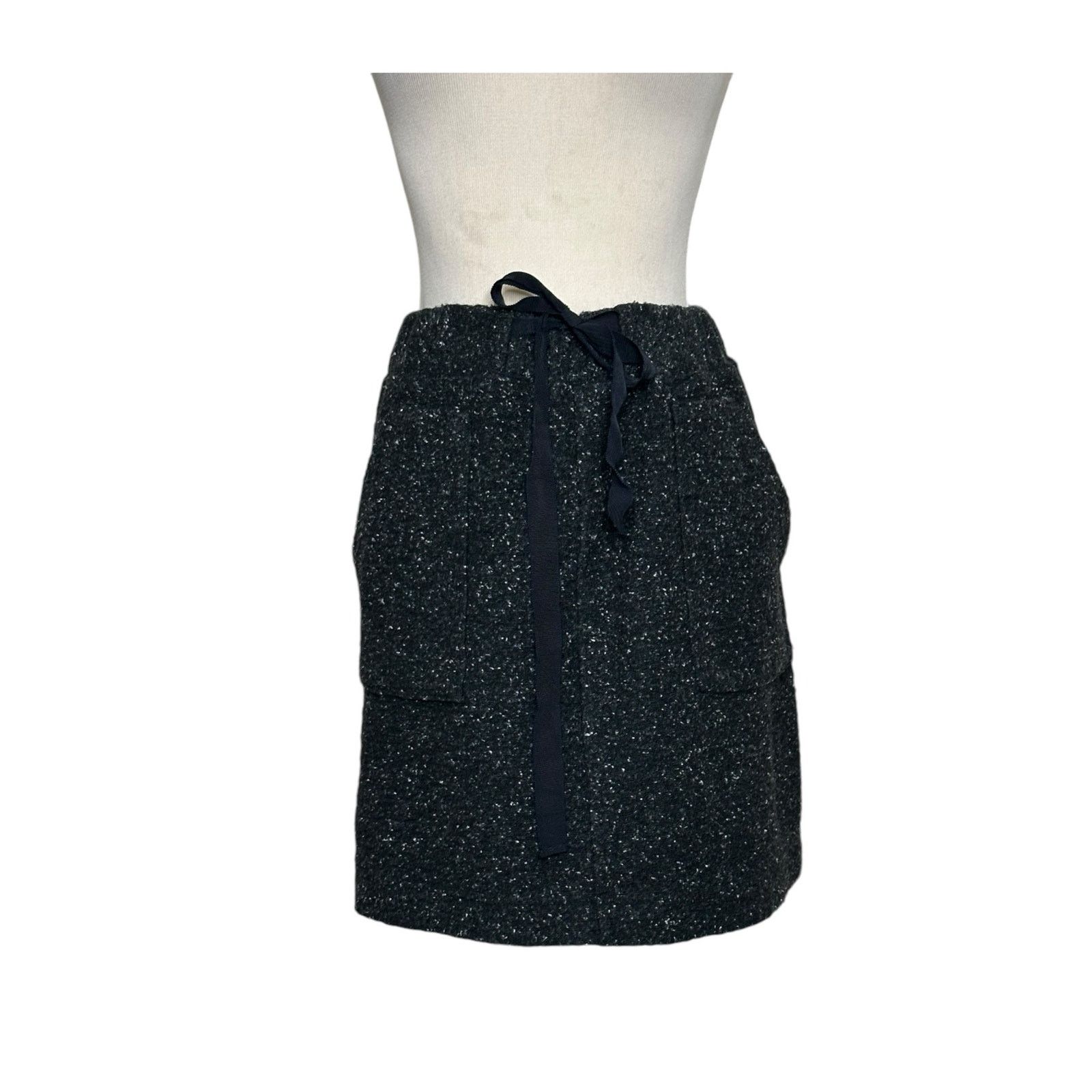 Loft Loft gray pull on front waist tie mini skirt size LP Size 22" - 13 Thumbnail