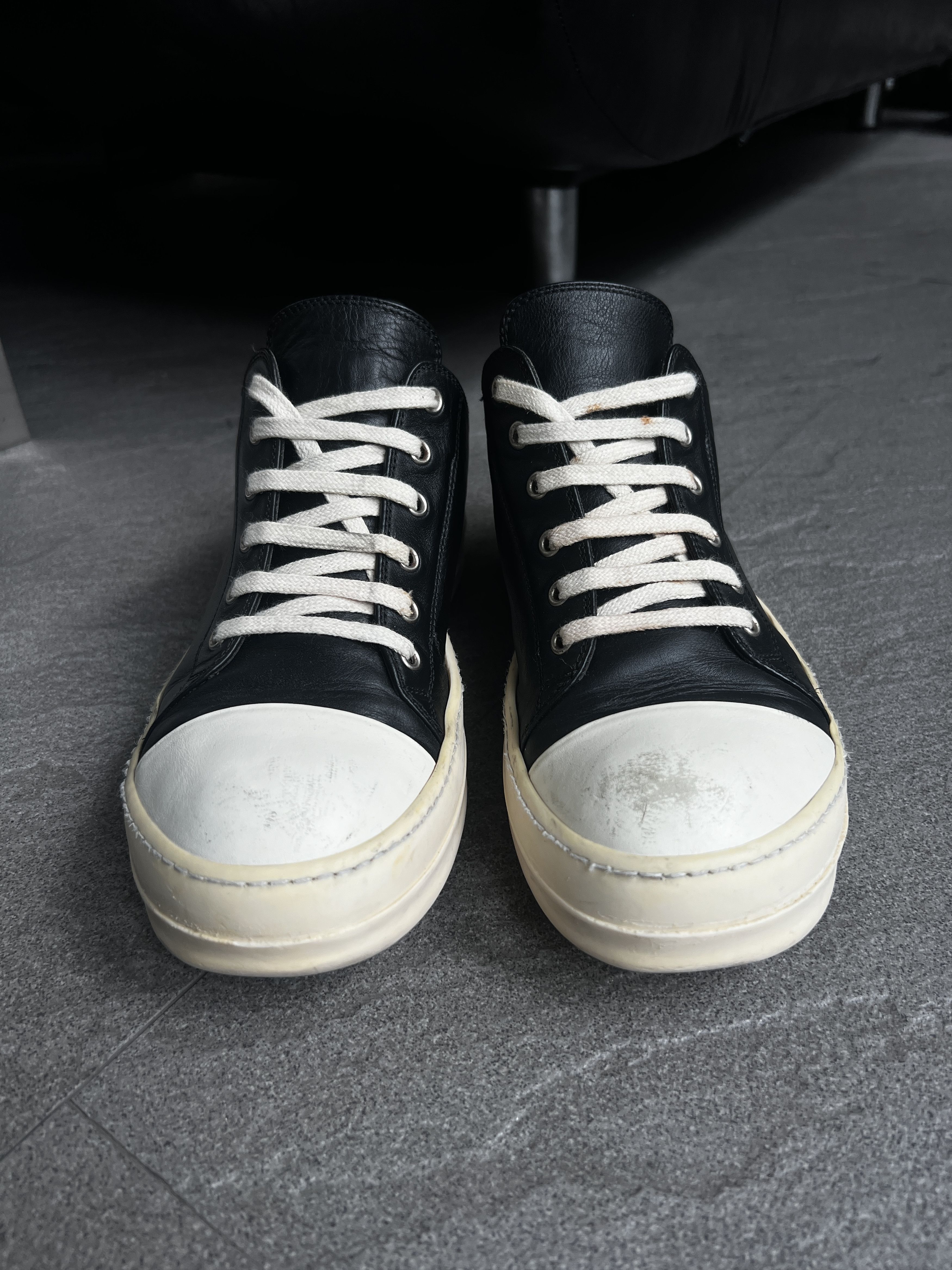 Rick Owens Rick Owens Leather Low Ramones Sneakers EU41.5 Size US 8.5 / EU 41-42 - 4 Thumbnail