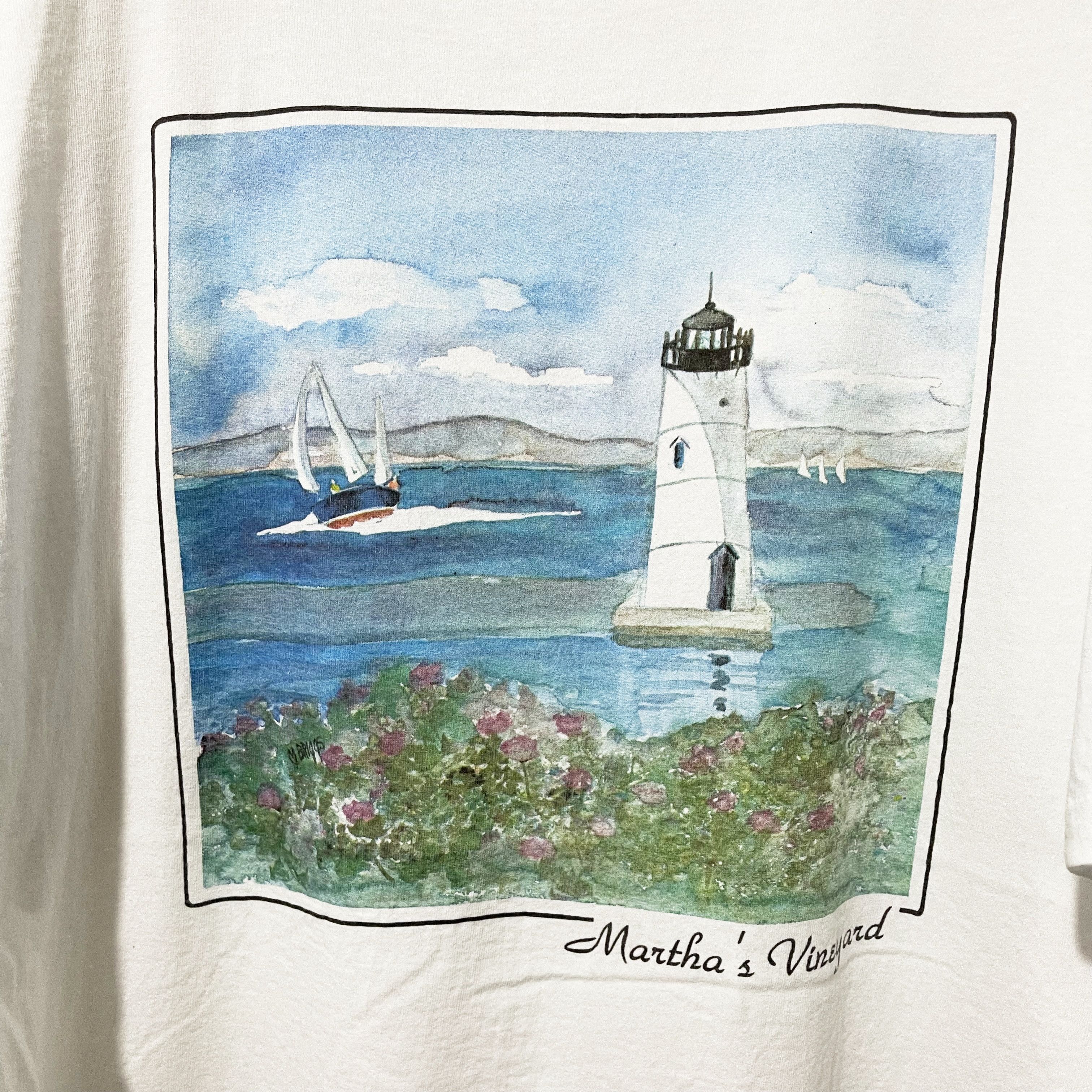 Vintage Vintage 90s Martha’s Vineyard Lighthouse T-Shirt Size US XXL / EU 58 / 5 - 2 Thumbnail