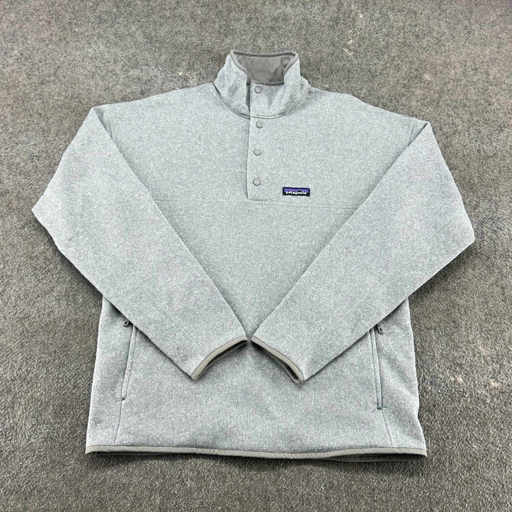 Patagonia Patagonia Pullover Sweatshirt Men M Heather Gray 1/4 Zip Fleece Snap Button Logo Mock Neck Regular Pockets College Vintage No Size US M / EU 48-50 / 2 - 2 Thumbnail