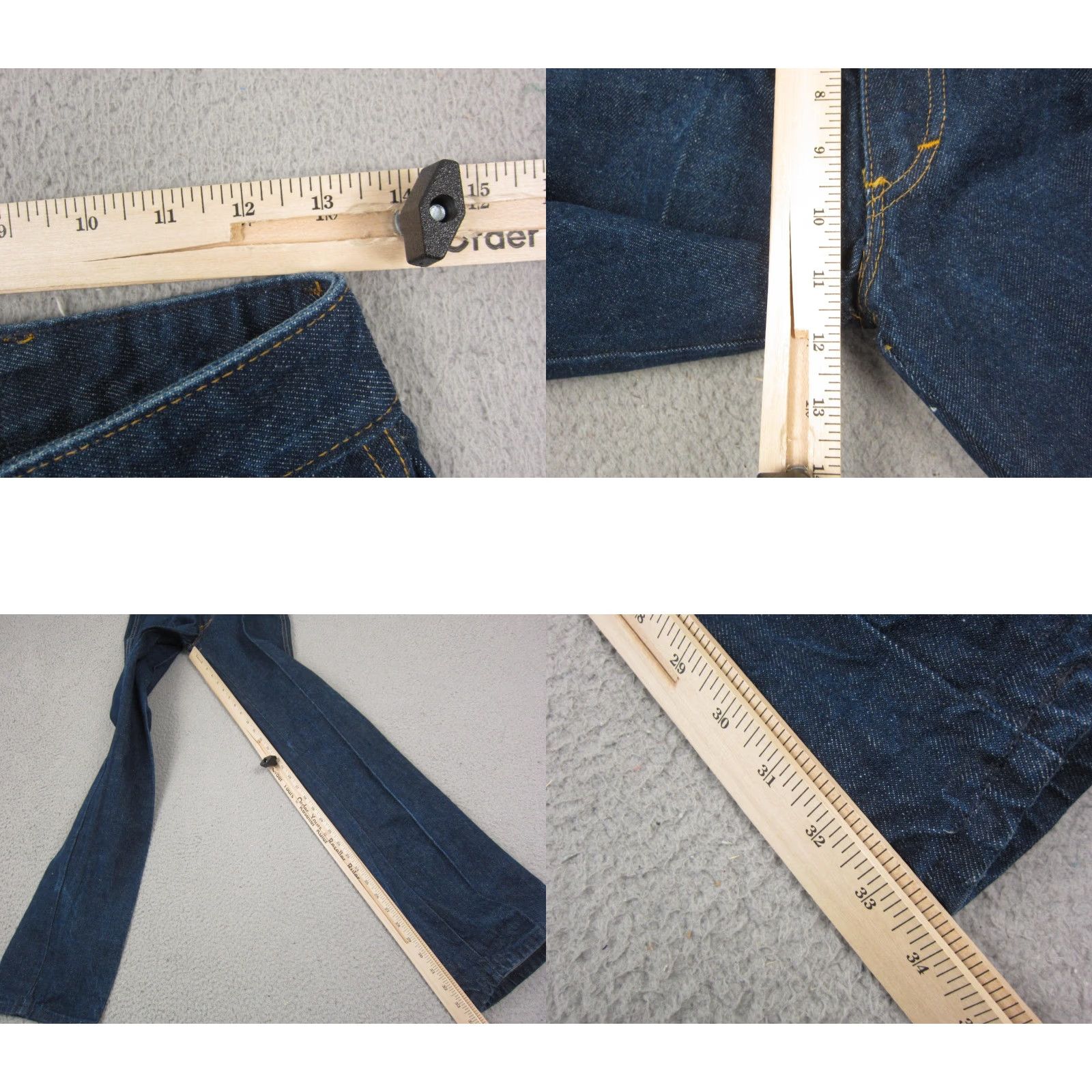Denime VINTAGE d’Ogie Jeans Womens 11 26x34 Blue Denim Talon Zip 60s 70s Size 32" / US 10 / IT 46 - 10 Thumbnail