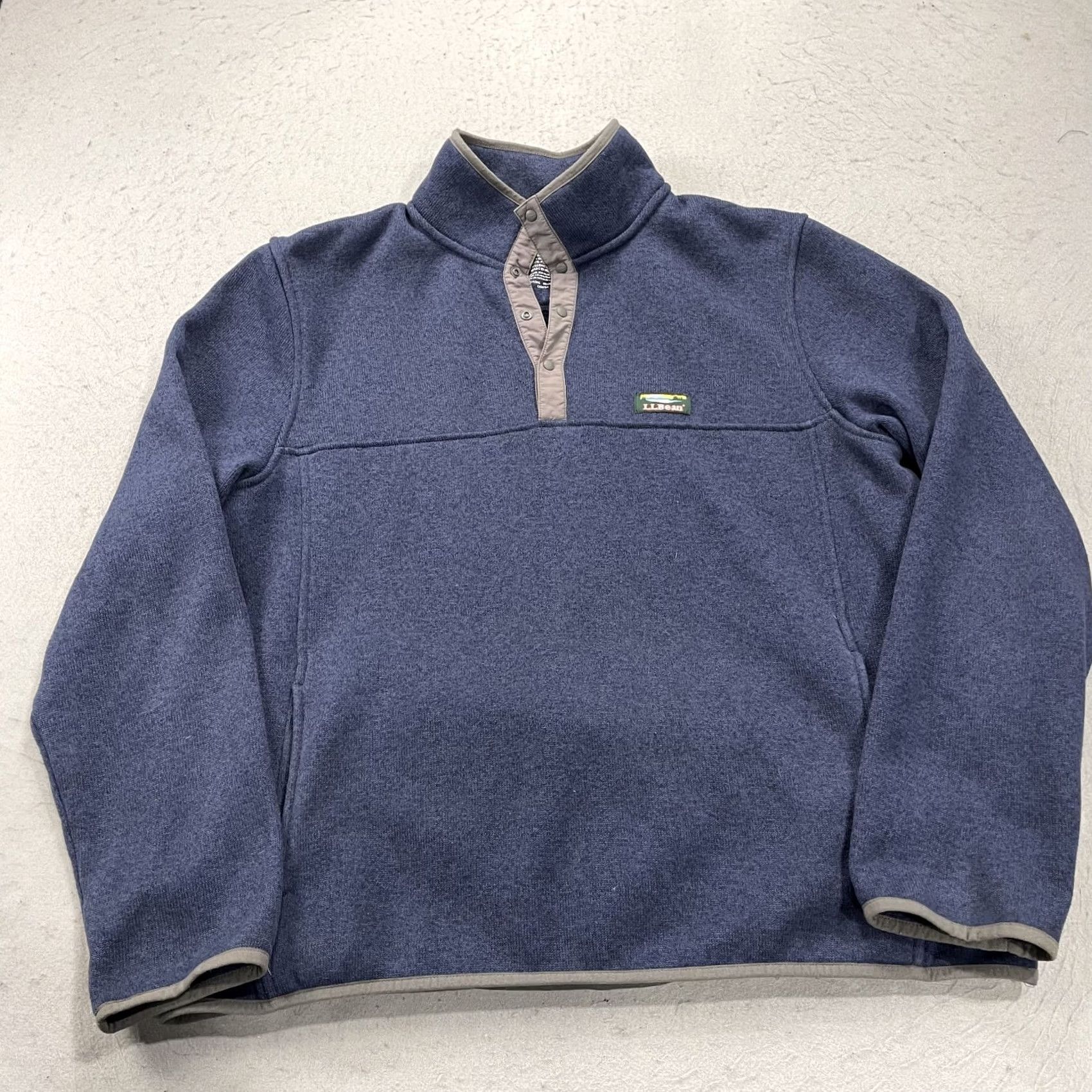Vintage L.L. Bean Jacket Mens XL Blue Fleece Pullover Snap T Zip Outdoor Regular Fit Size US XL / EU 56 / 4 - 2 Thumbnail