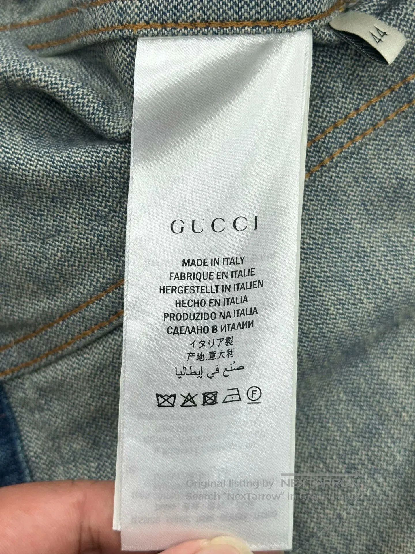 Gucci Gucci Blue Floral Embroidered Denim Jacket. Size M / US 6-8 / IT 42-44 - 4 Thumbnail