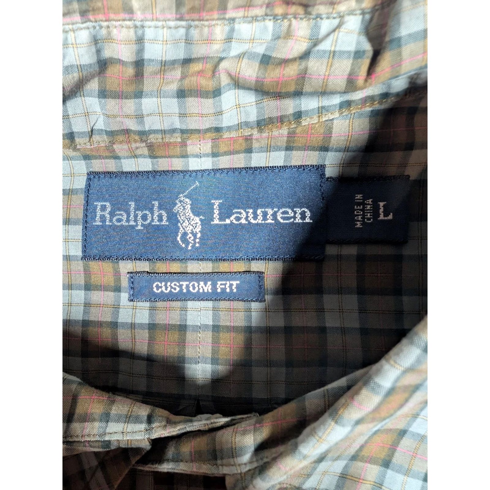Ralph Lauren Ralph Lauren Shirt Mens L Brown Plaid Long Sleeve Button Down Custom Fit Shirt Size US L / EU 52-54 / 3 - 7 Thumbnail
