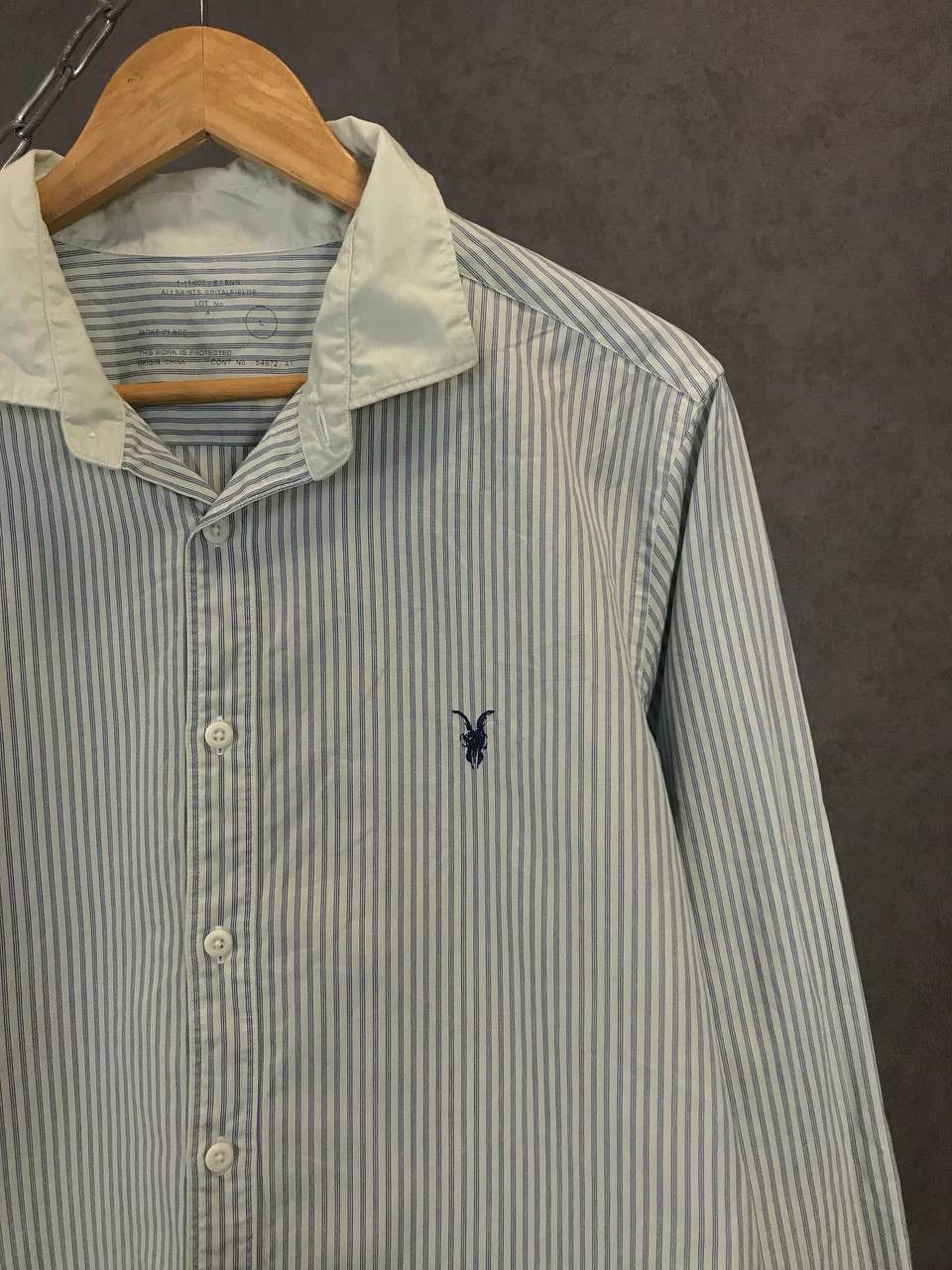 Allsaints Allsaints vintage designer striped shirt Size US L / EU 52-54 / 3 - 2 Thumbnail