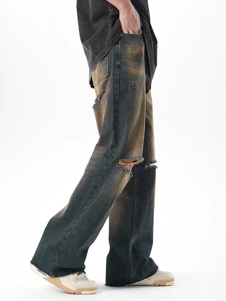 Japanese Brand × Jean Washed and worn vintage ripped straight leg jeans Size US 30 / EU 46 - 4 Thumbnail